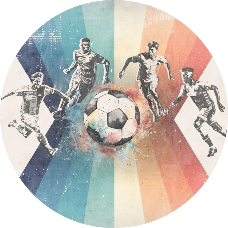 Behangcirkel Voetbal | Mannen | Blauw - Image 2