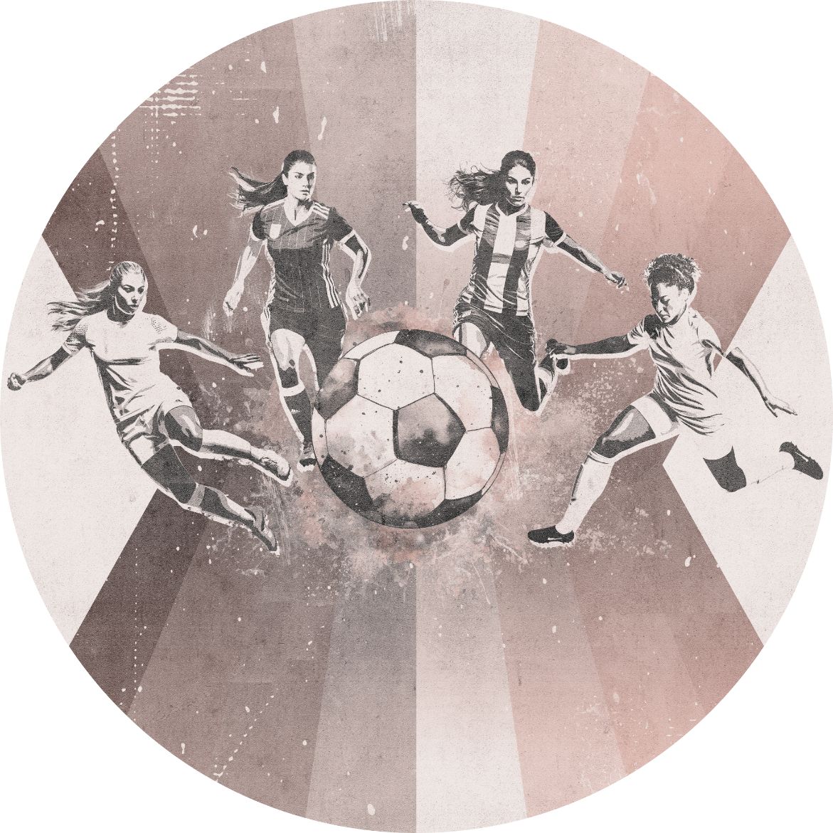 Behangcirkel Voetbal | Vrouwen | Roze - Image 2