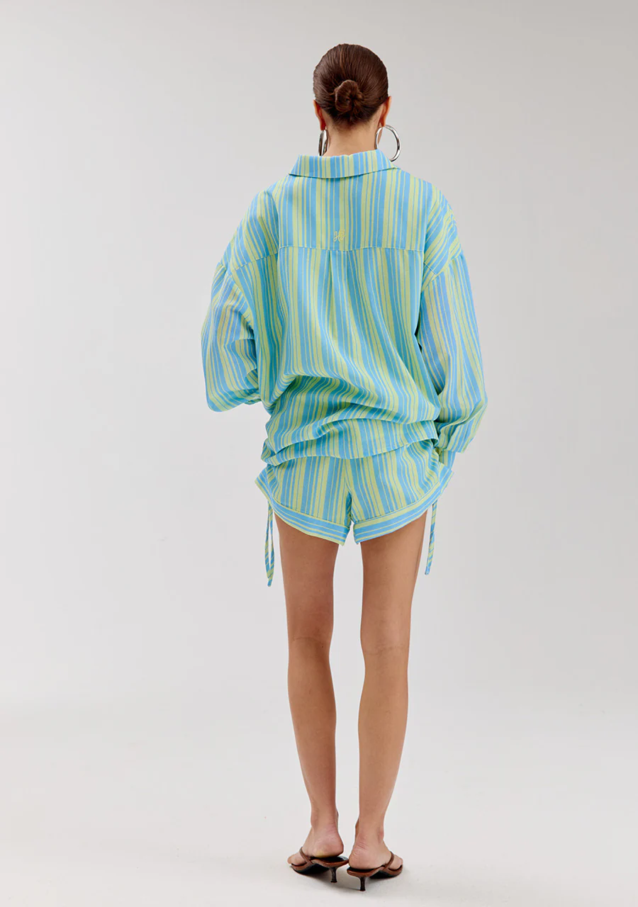 Blouse Yelena | Blue yellow stripe | Harper & Yve - Image 10