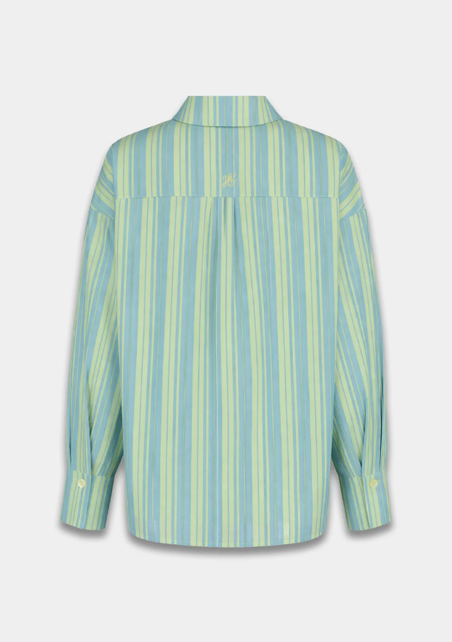 Blouse Yelena | Blue yellow stripe | Harper & Yve - Image 12