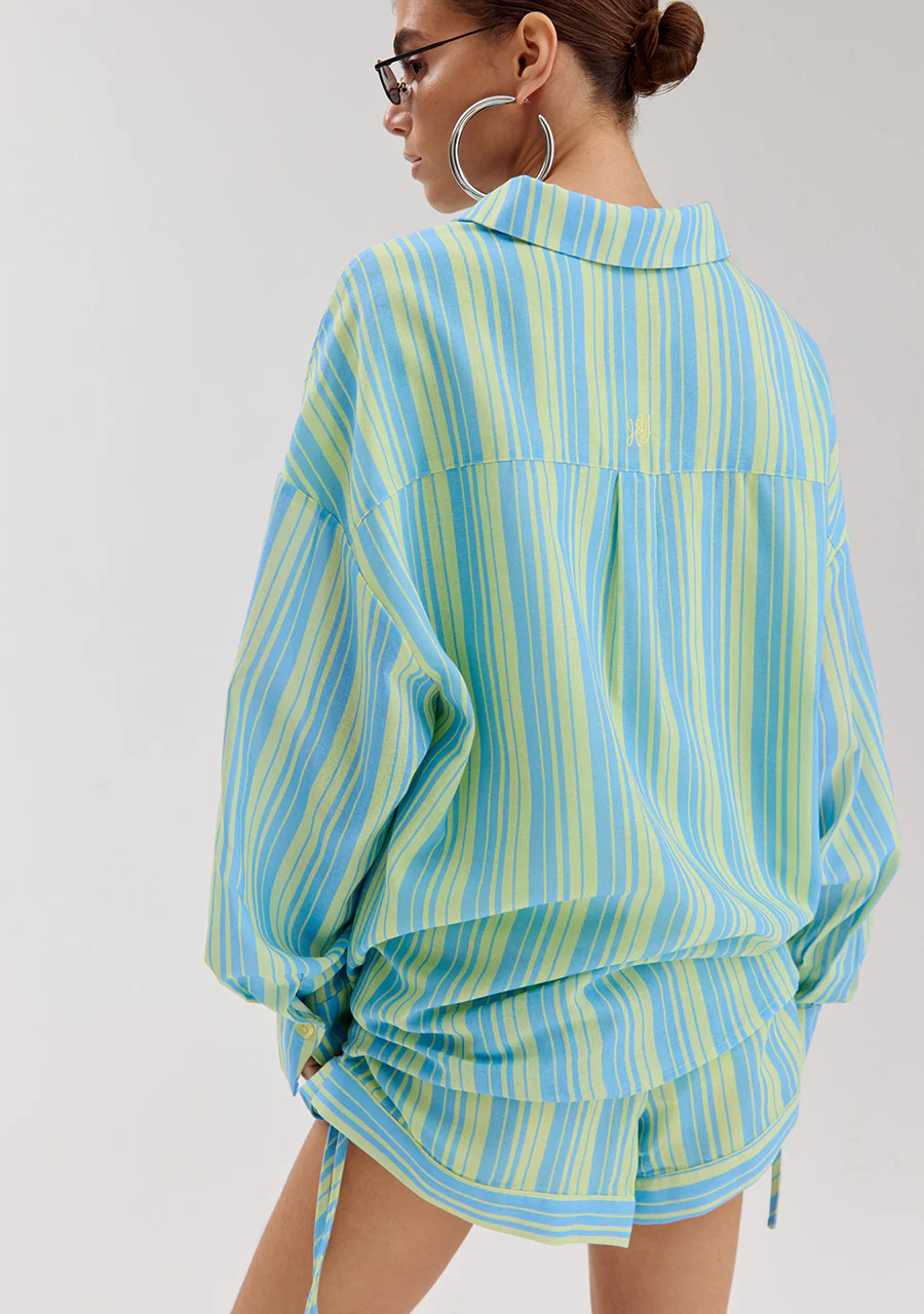 Blouse Yelena | Blue yellow stripe | Harper & Yve - Image 5