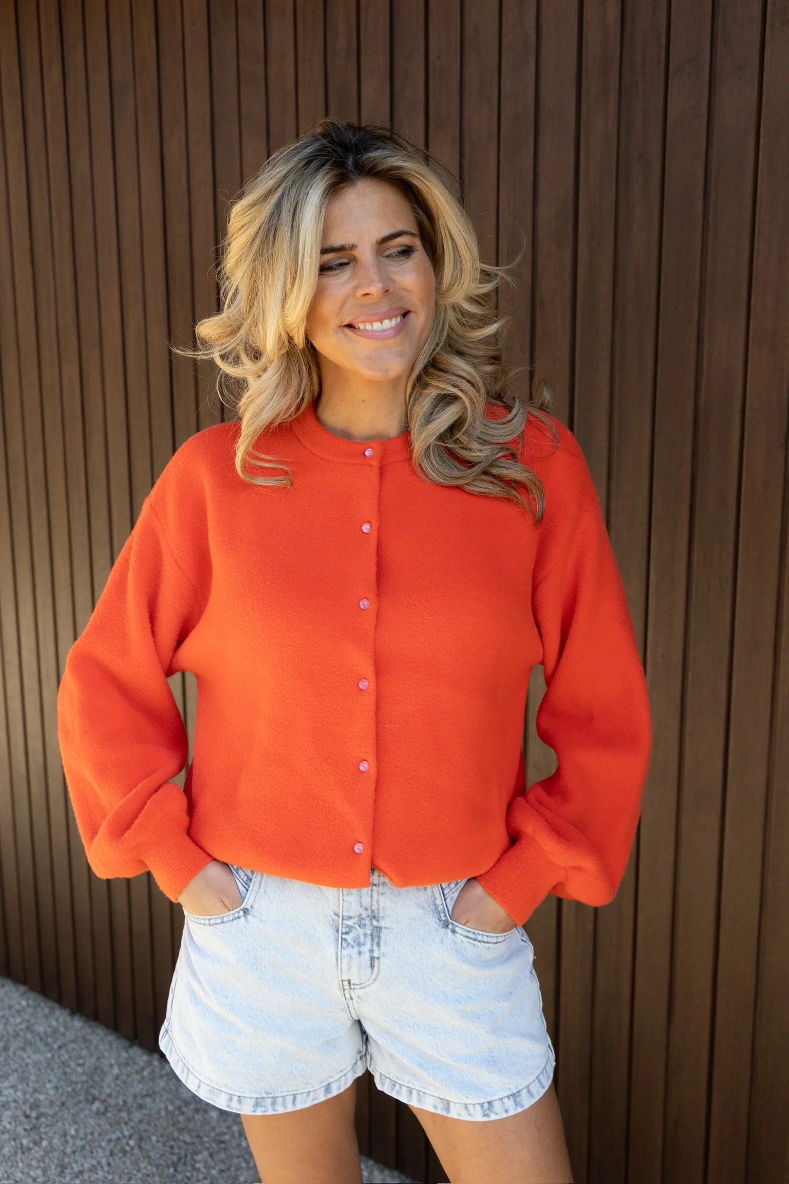 Cardigan Candy Cloud | Tomato | Studio Poespas - Image 2