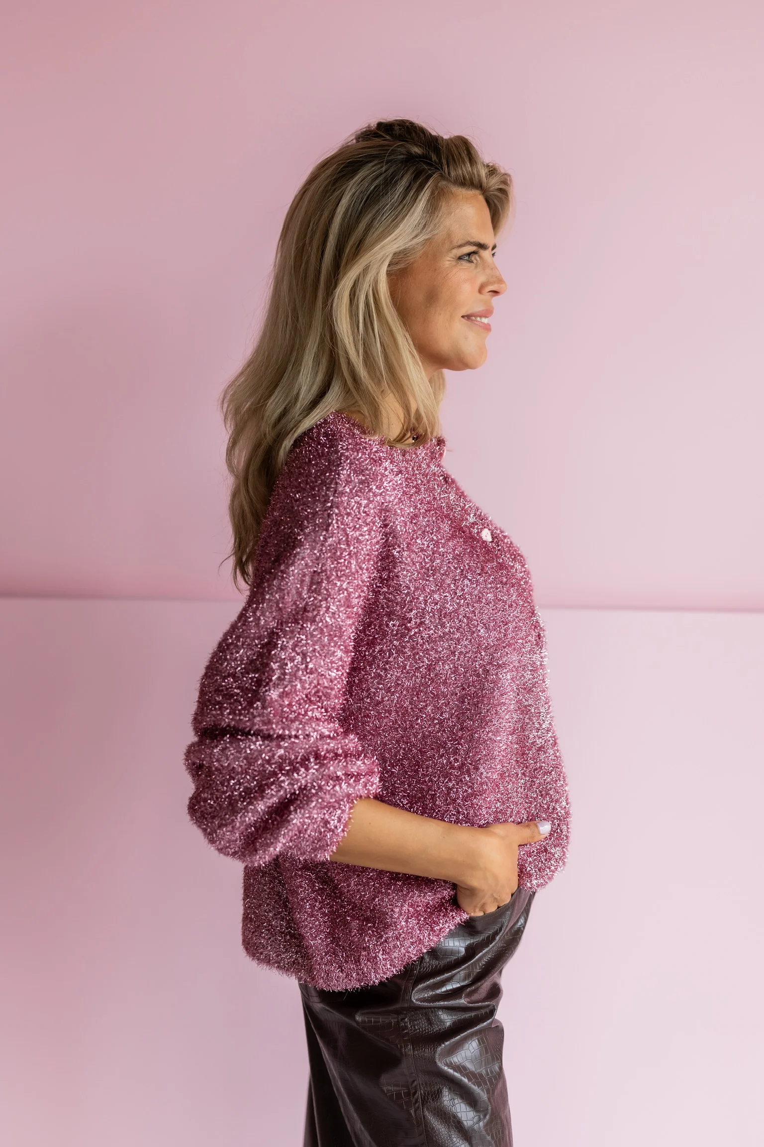 Cardigan Partypopper | Pink | Studio Poespas - Image 5