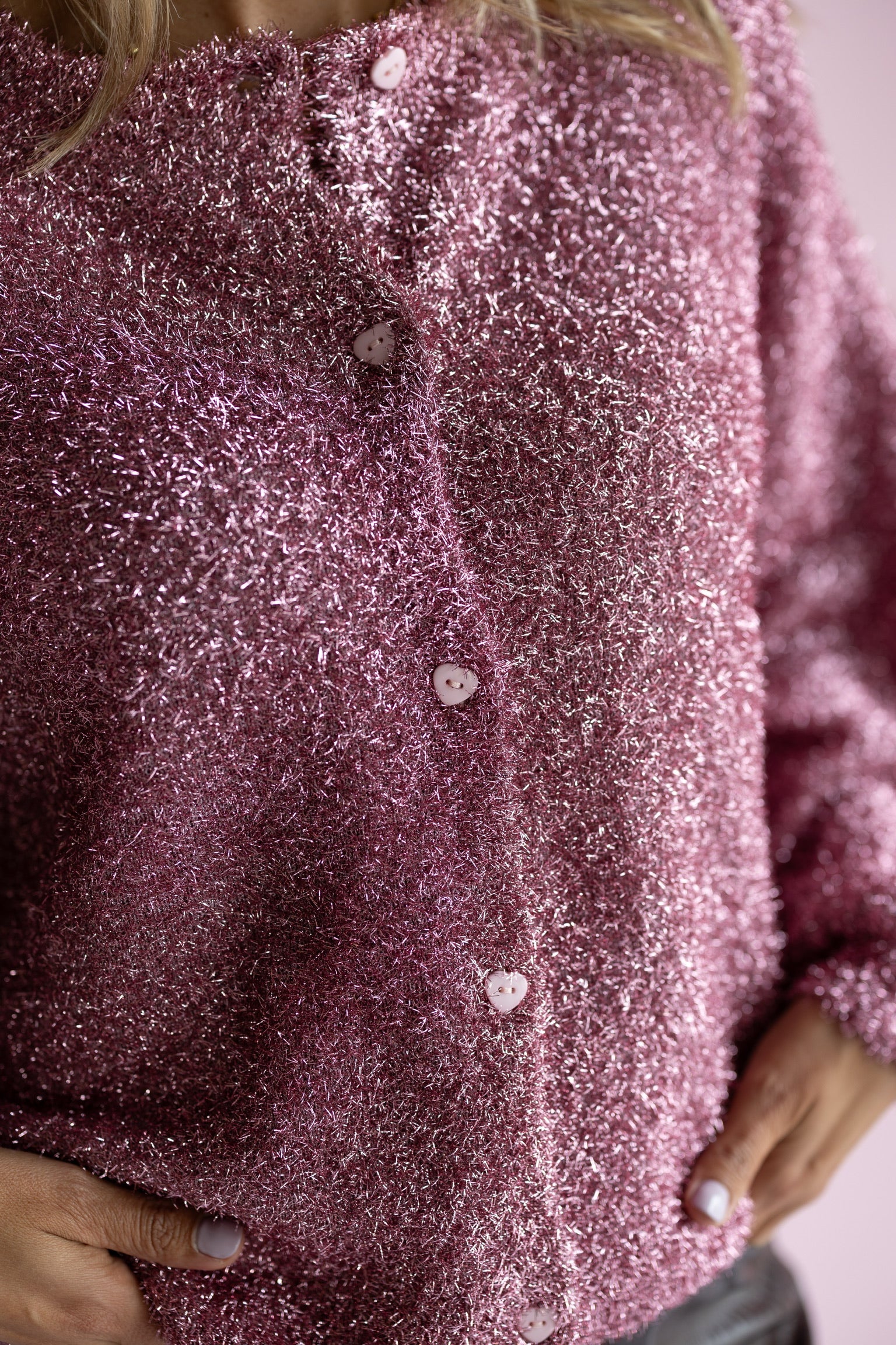 Cardigan Partypopper | Pink | Studio Poespas - Image 7