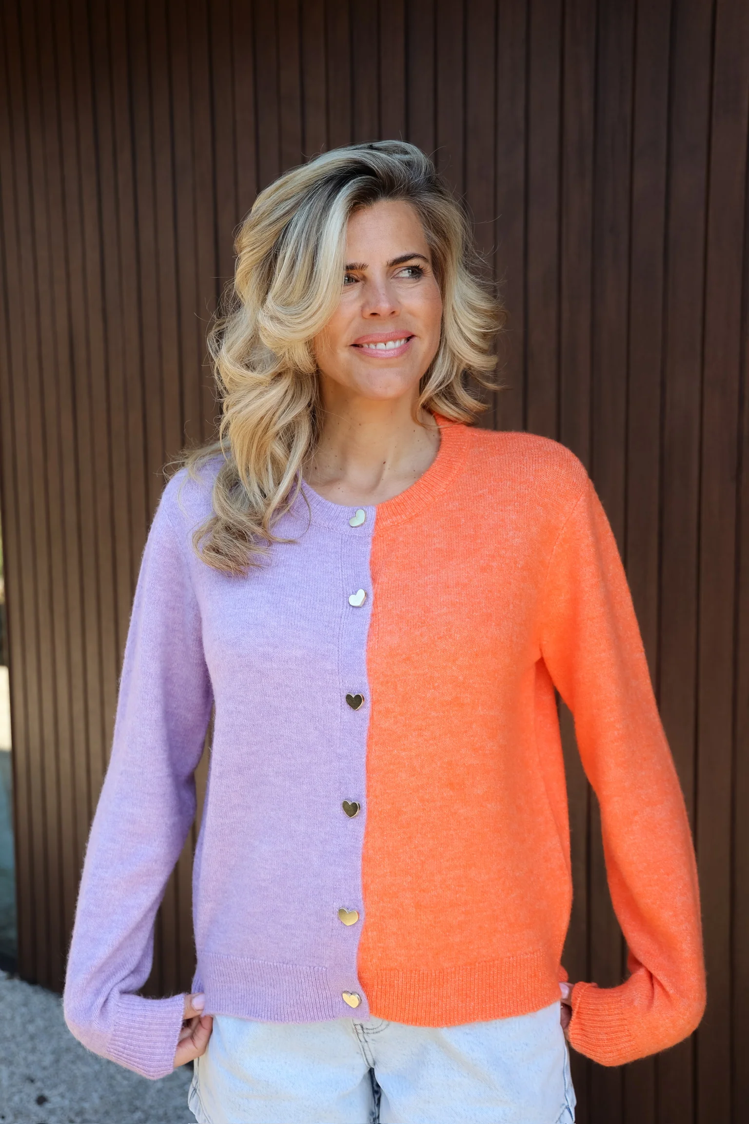 Cardigan Sweets for my sweets | Lilac/orange | Studio Poespas - Image 5