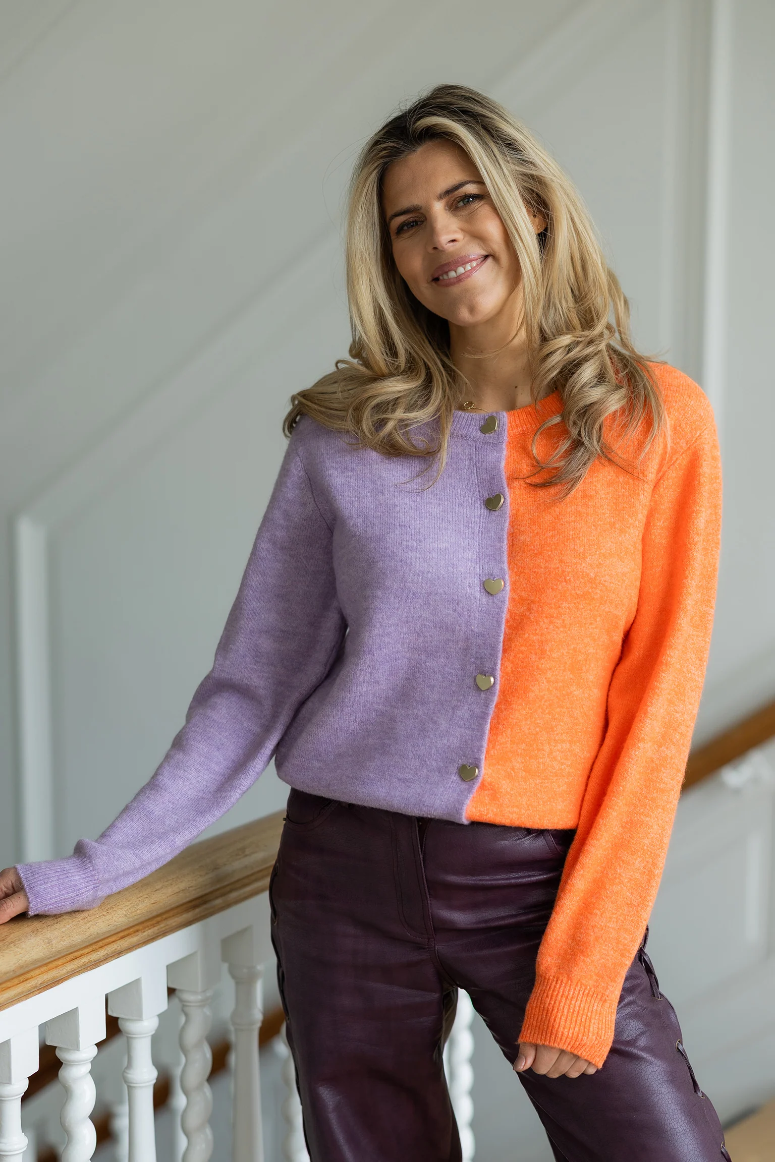 Cardigan Sweets for my sweets | Lilac/orange | Studio Poespas - Image 7