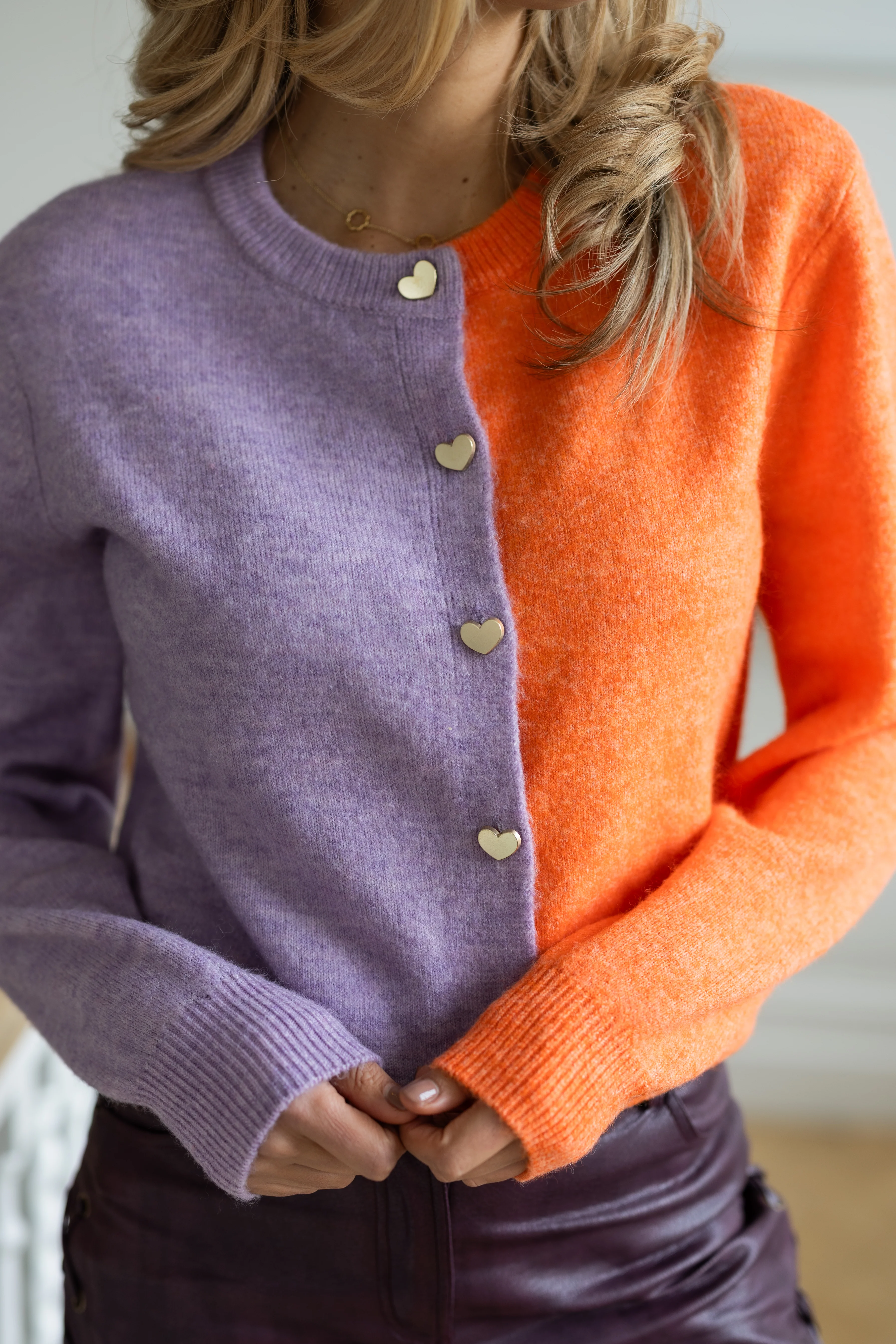 Cardigan Sweets for my sweets | Lilac/orange | Studio Poespas - Image 8