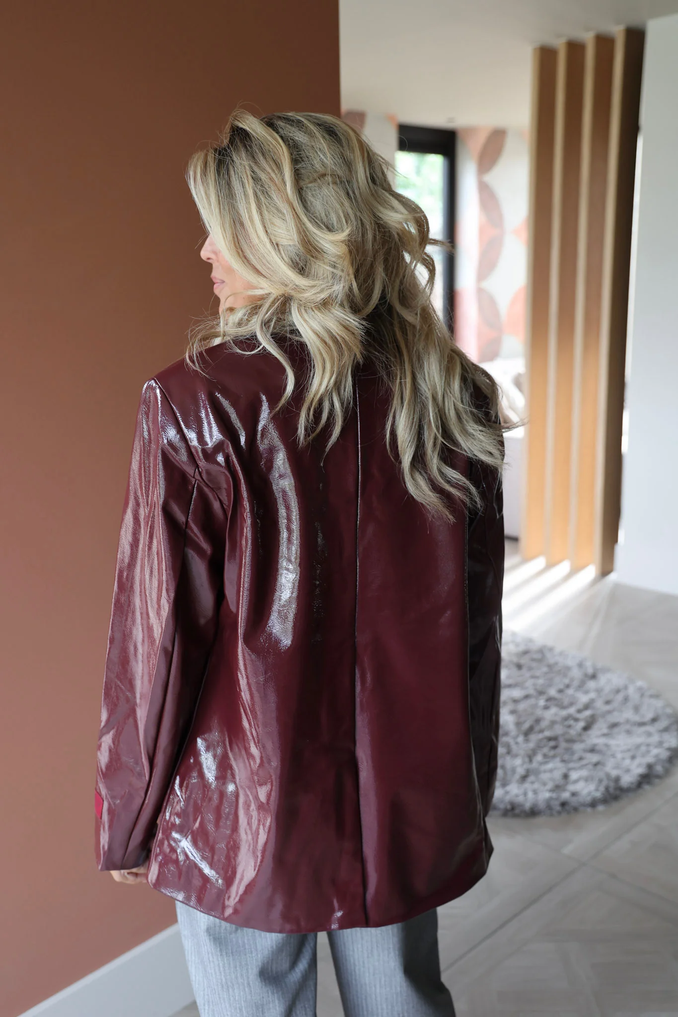 Collarless blazer Mea | Bordeaux | Refined Department - Image 7