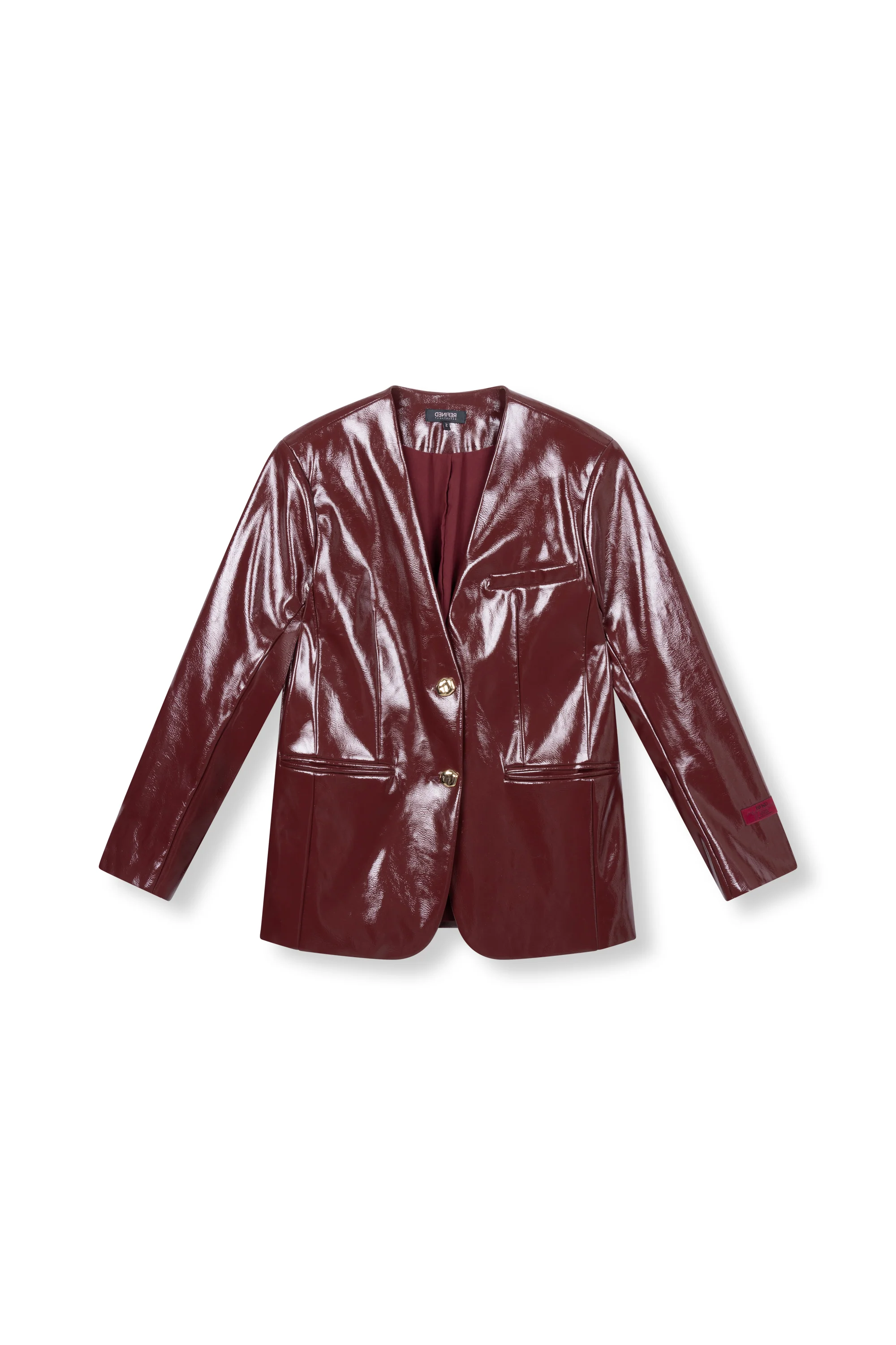 Collarless blazer Mea | Bordeaux | Refined Department - Image 8
