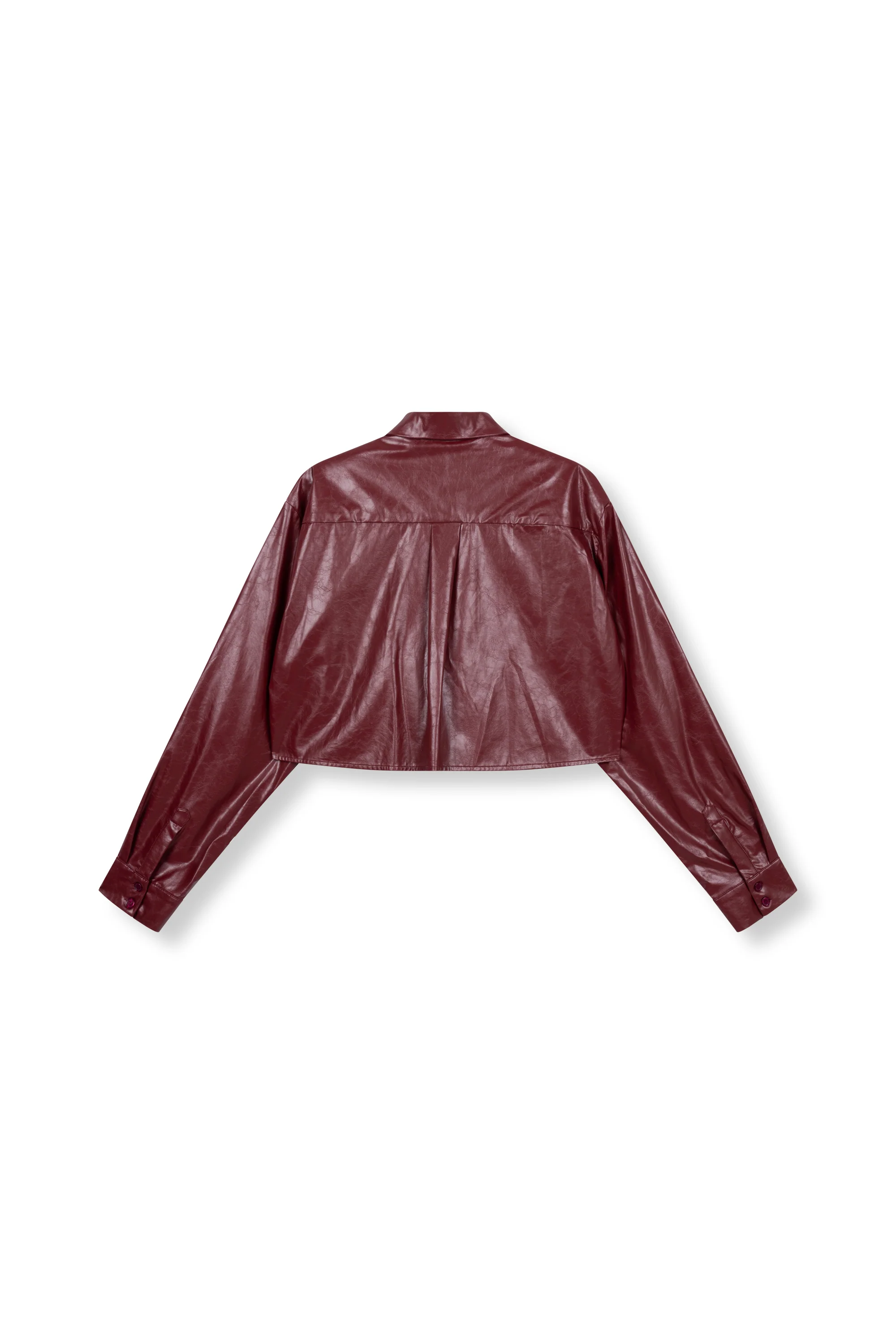 Cropped PU blouse Lou | Bordeaux | Refined Department - Image 13