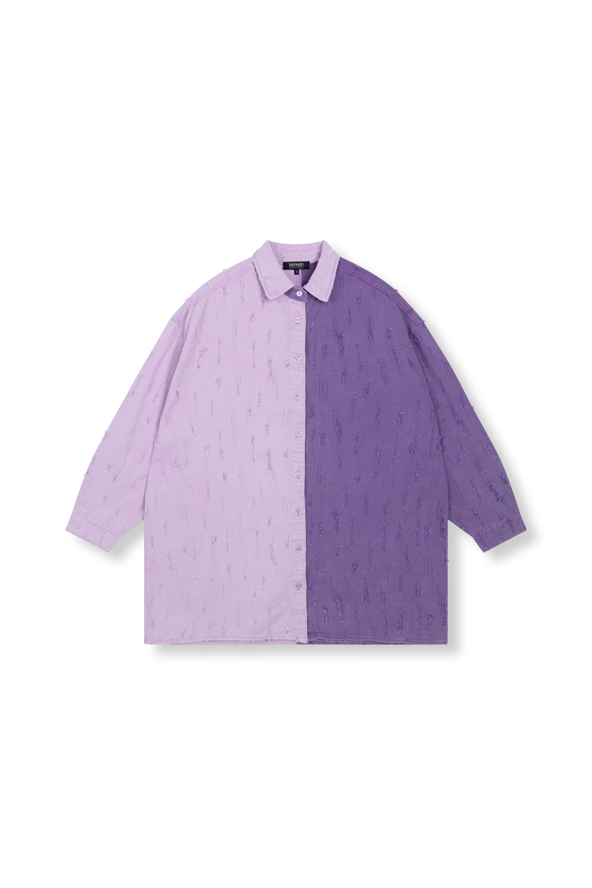 Denim blouse Lolay | Two colour purple | Refined Department - Image 4