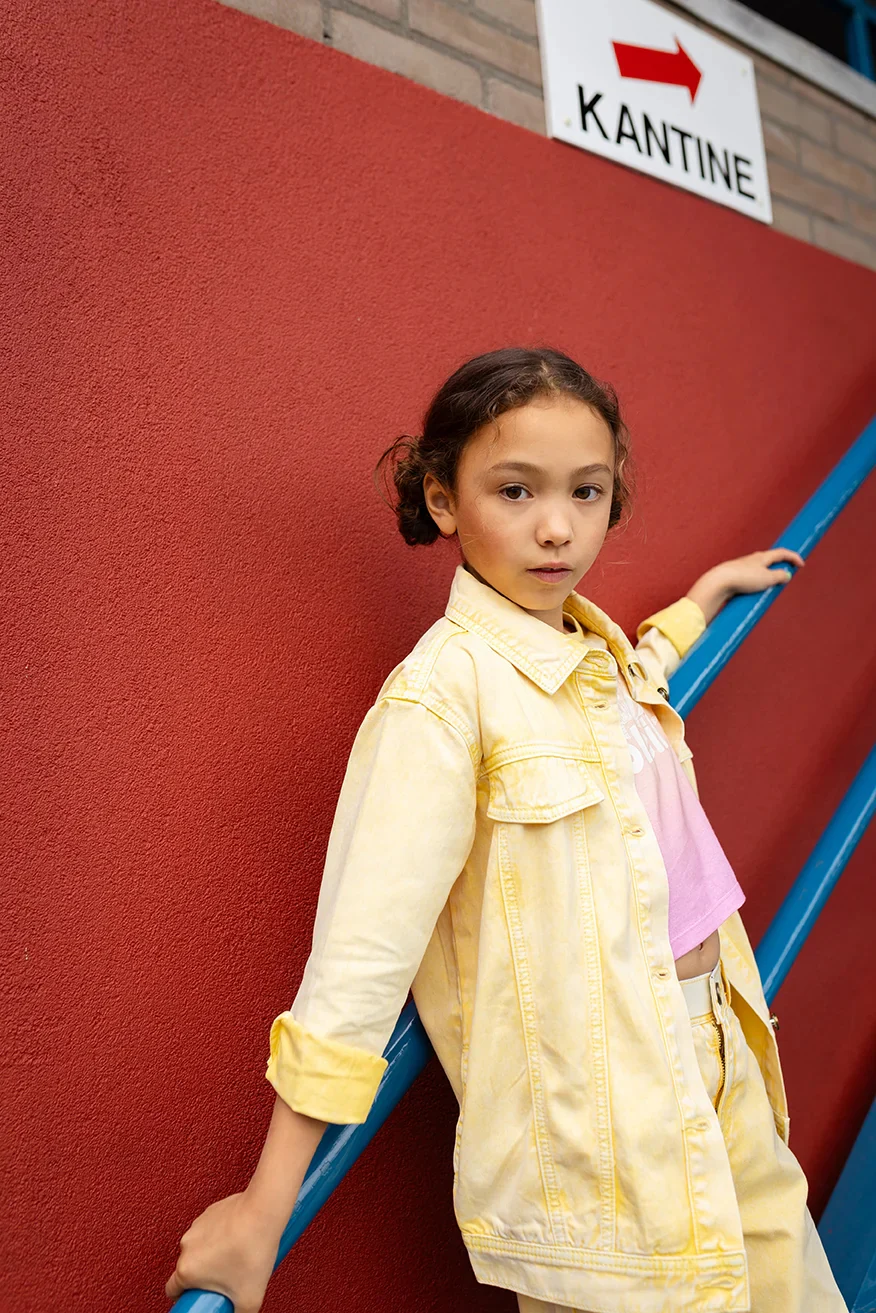 Denim jacket | Pastel yellow | Sproet & Sprout - Image 2
