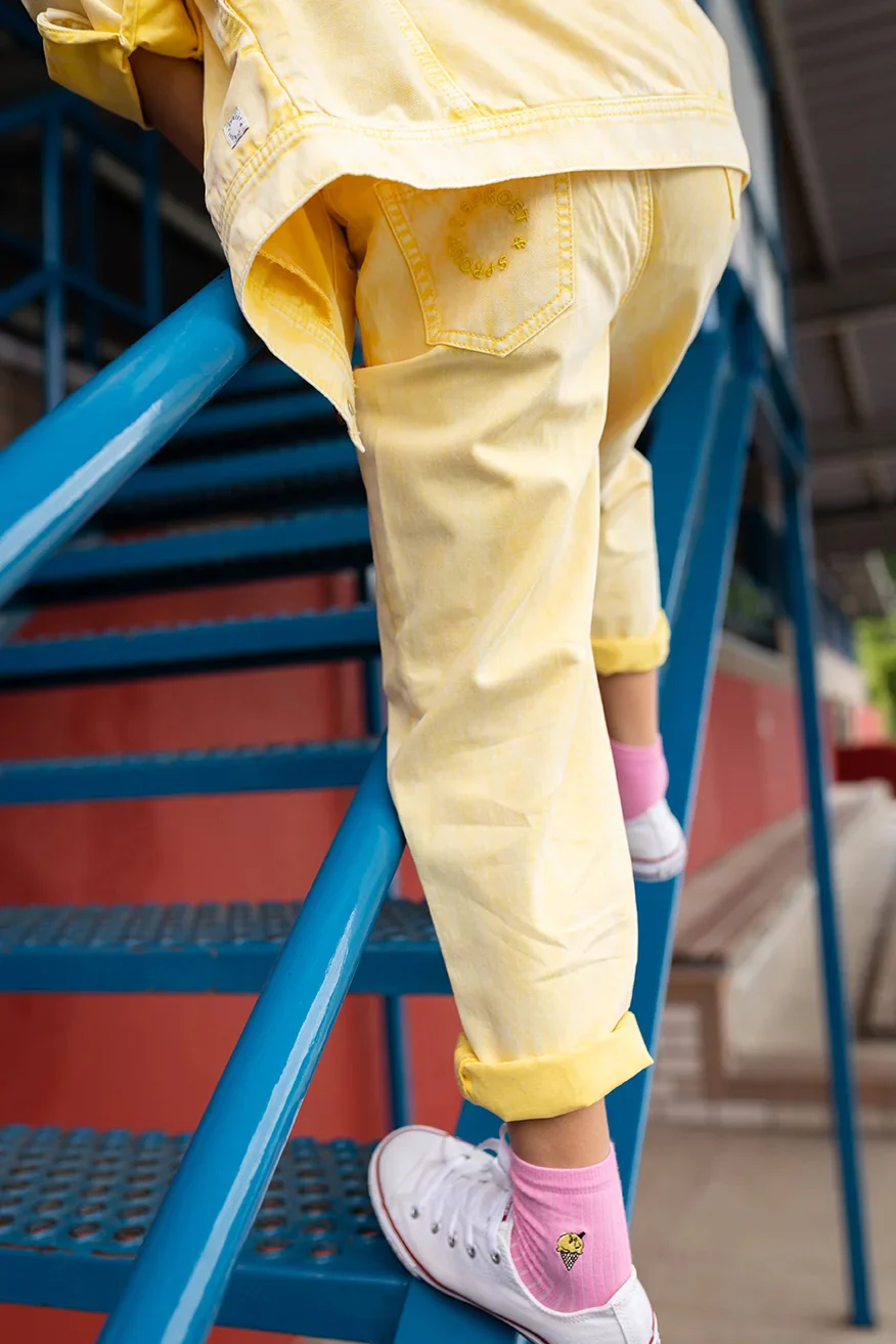 Denim pants yellow | Pastel yellow | Sproet & Sprout - Image 2