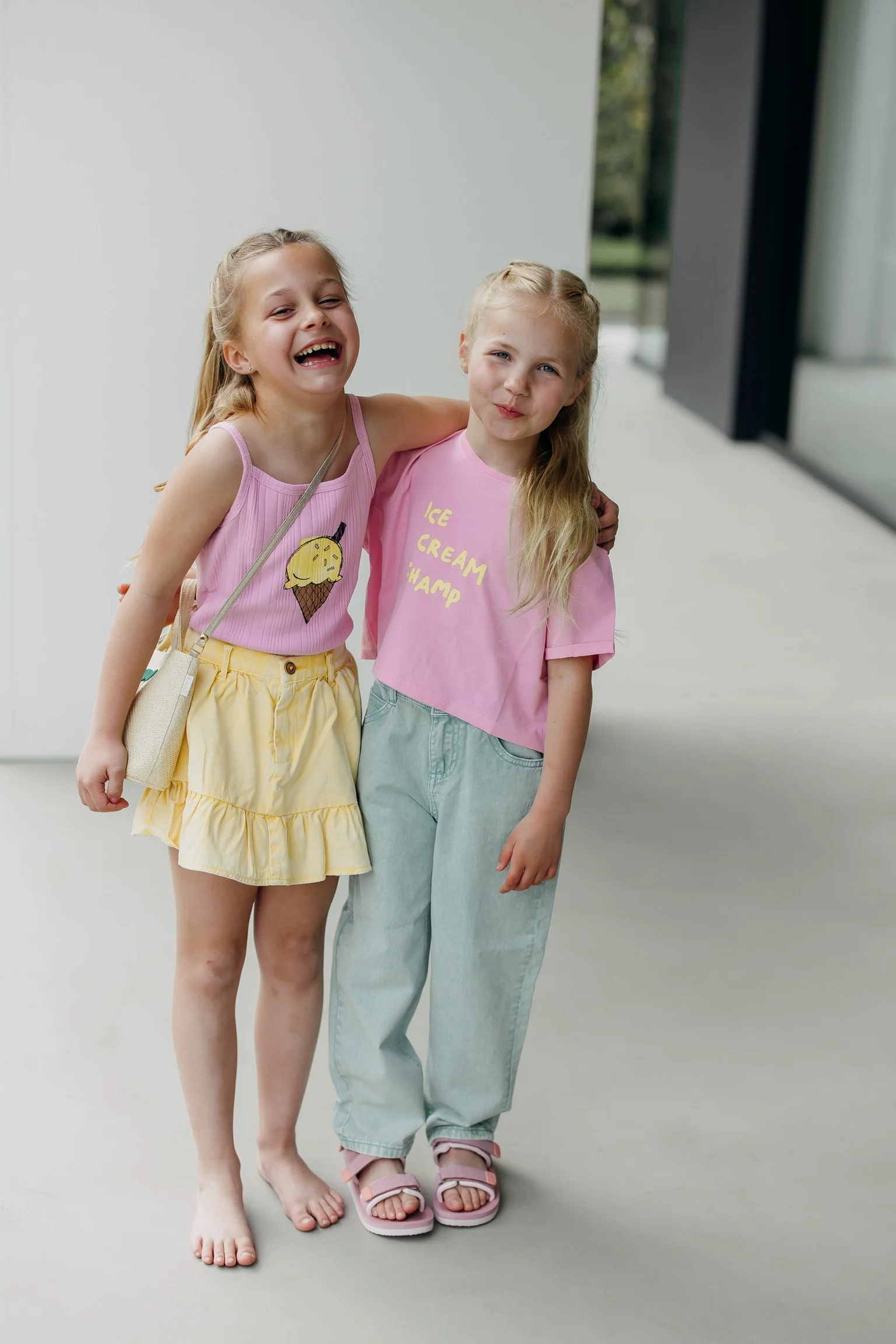 Denim peplum skirt | Pastel yellow | Sproet & Sprout - Image 5