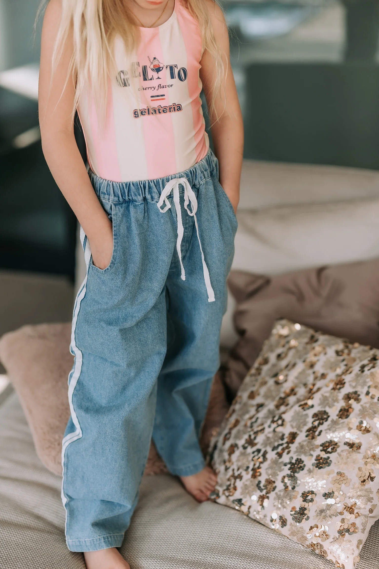Donny pants | Medium denim blue | Fliink - Image 2