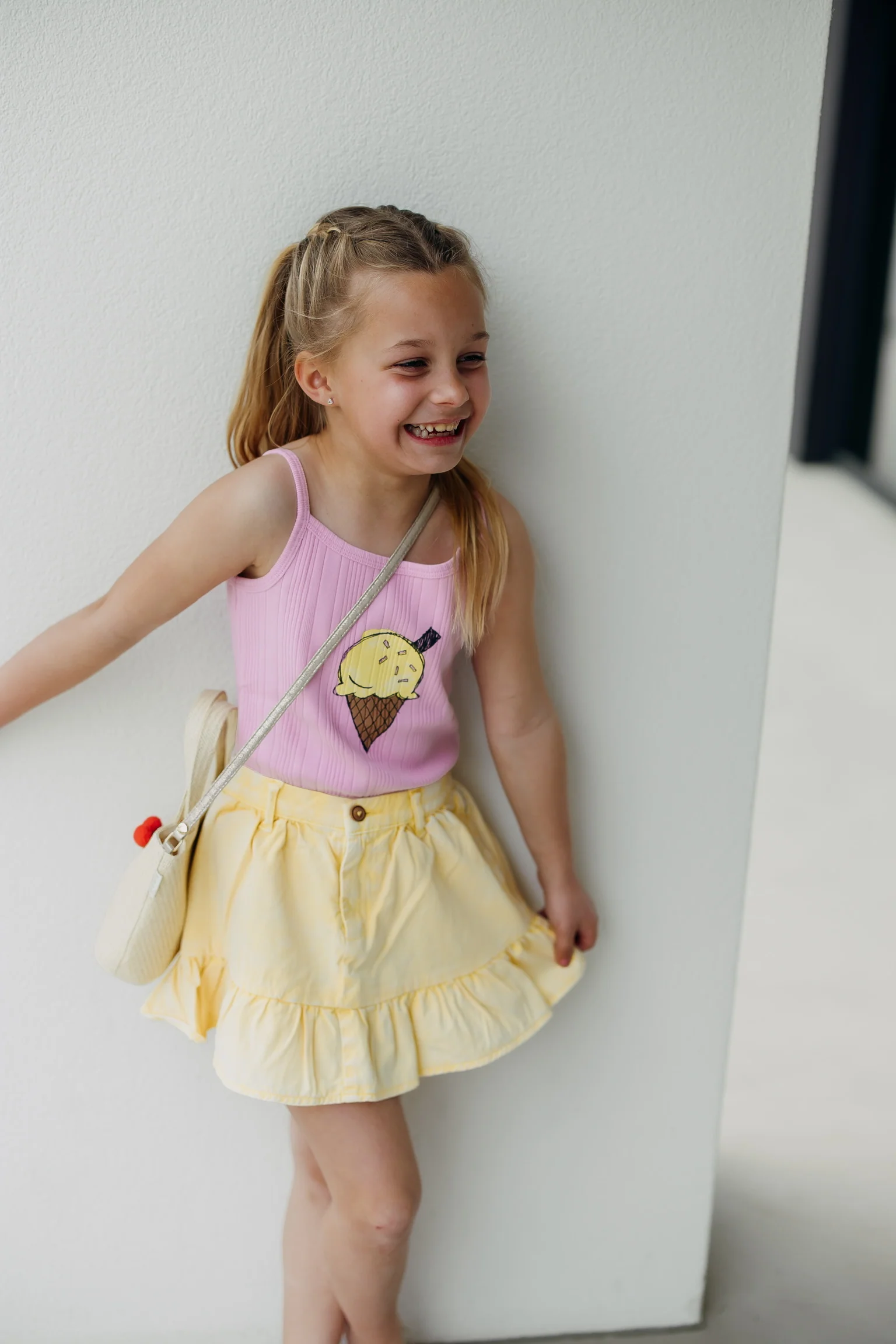 Girls spaghetti top ice cream | Podium pink | Sproet & Sprout - Image 4