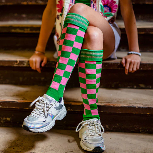 Hockeysokken Emma | Blocks Pink/Green | Pindahs - Image 6