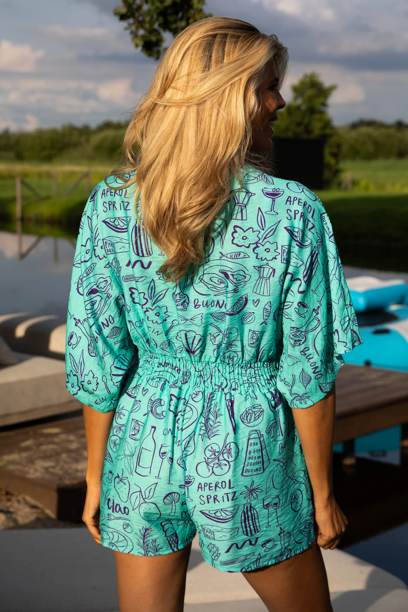 Jumpsuit Sundae Summer | Turquoise | Studio Poespas - Image 4