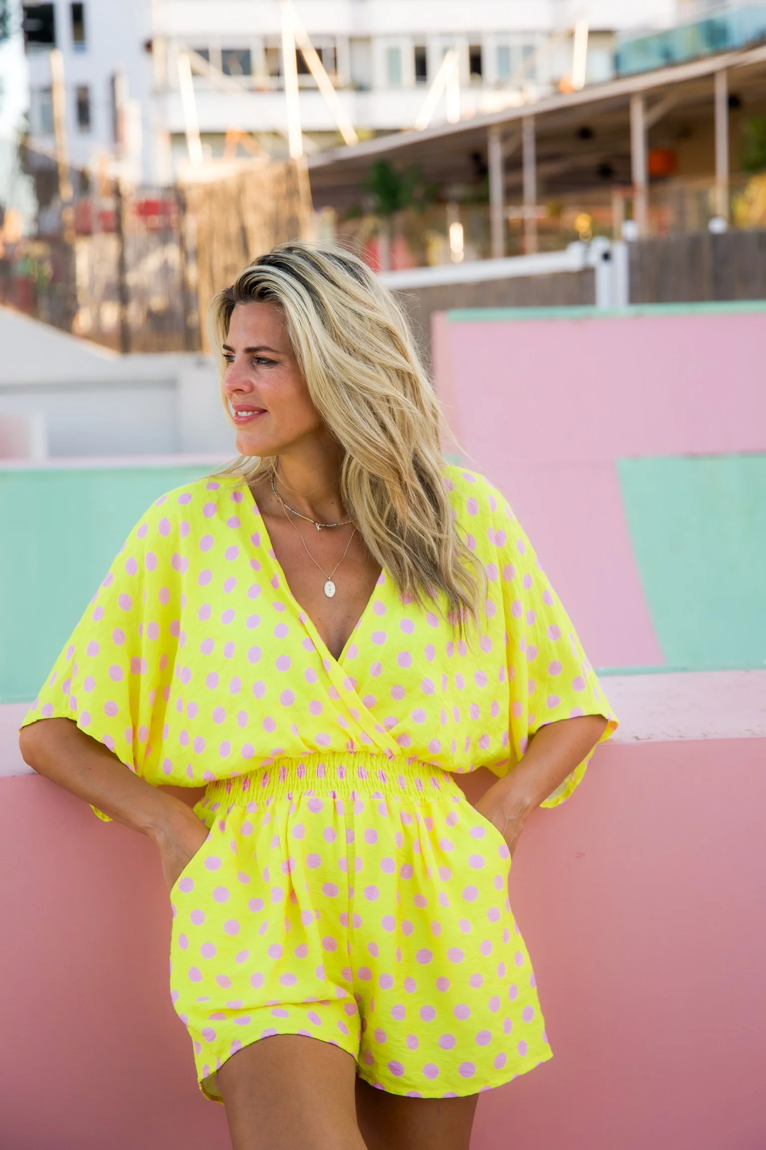 Jumpsuit Sundae Summer | Yellow Pink | Studio Poespas - Image 3