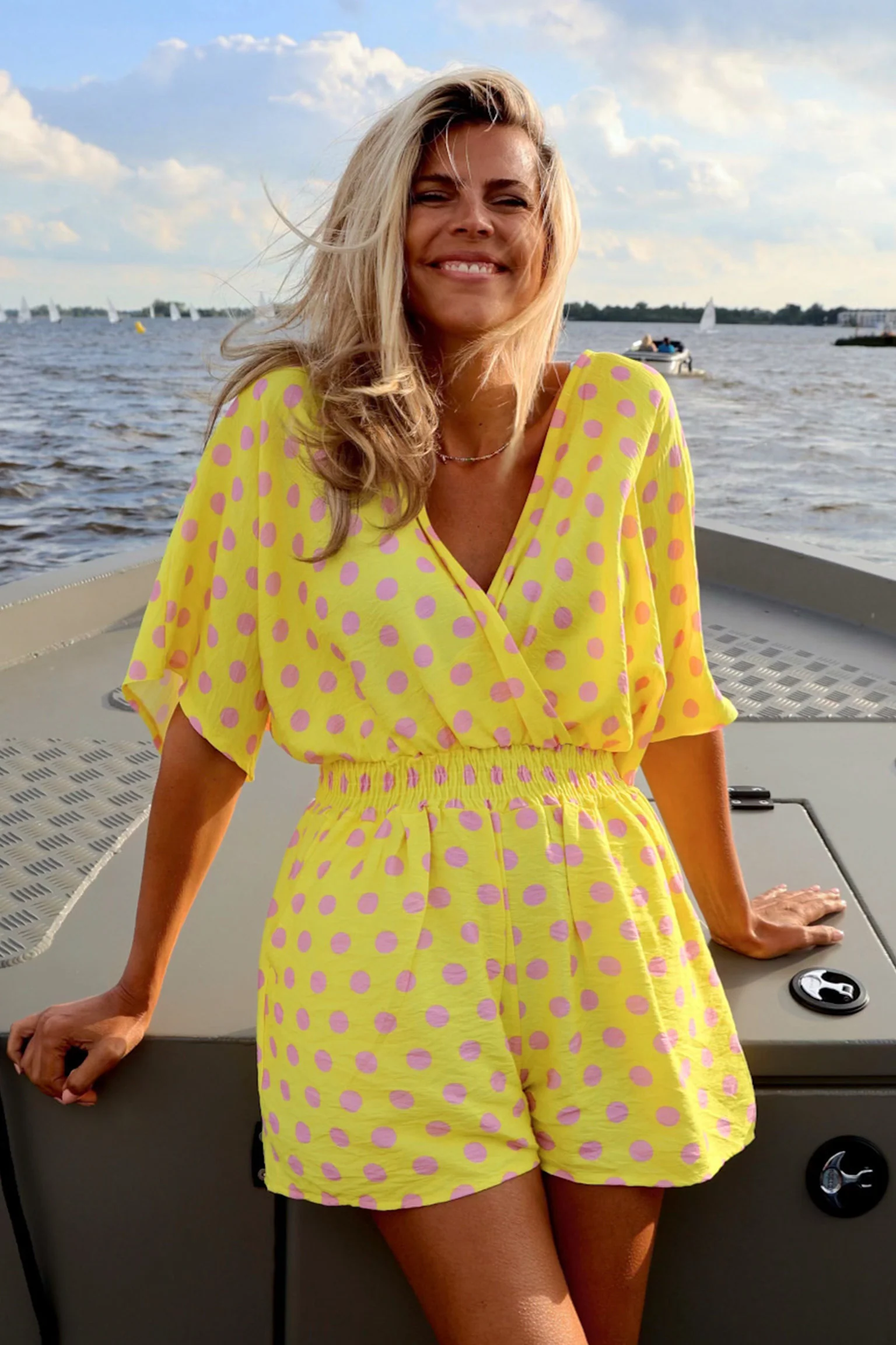 Jumpsuit Sundae Summer | Yellow Pink | Studio Poespas - Image 5