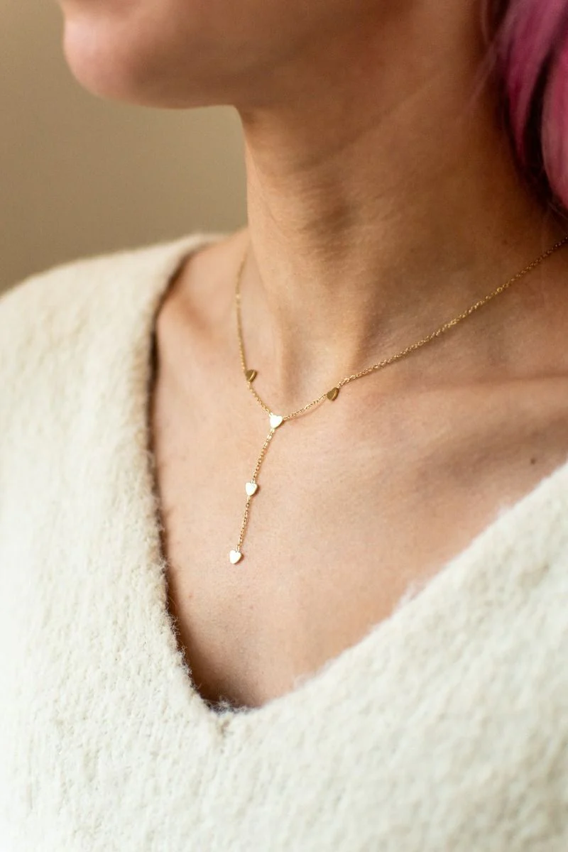 Ketting five tiny hearts | Goud | Studio Poespas - Image 5