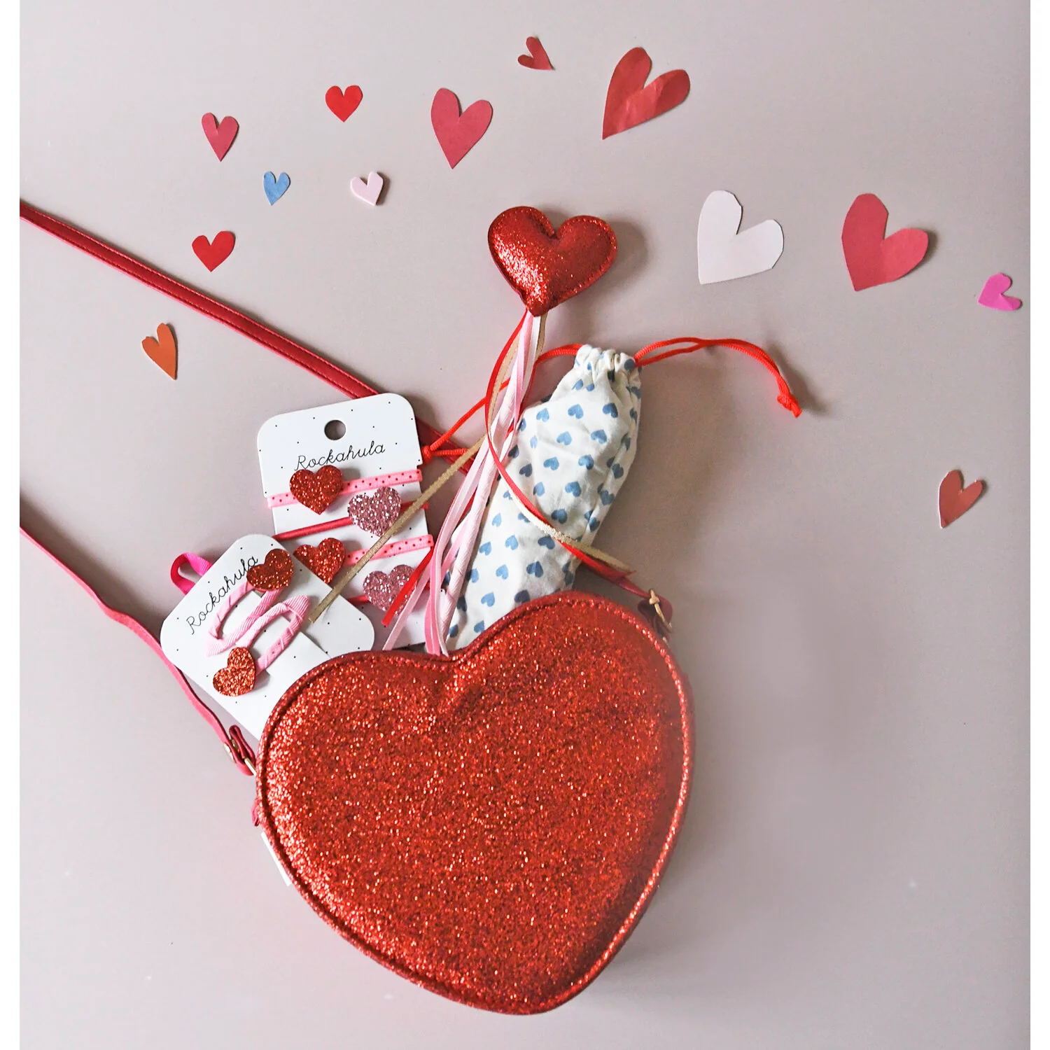 Love heart glitter bag | Rockahula - Image 4