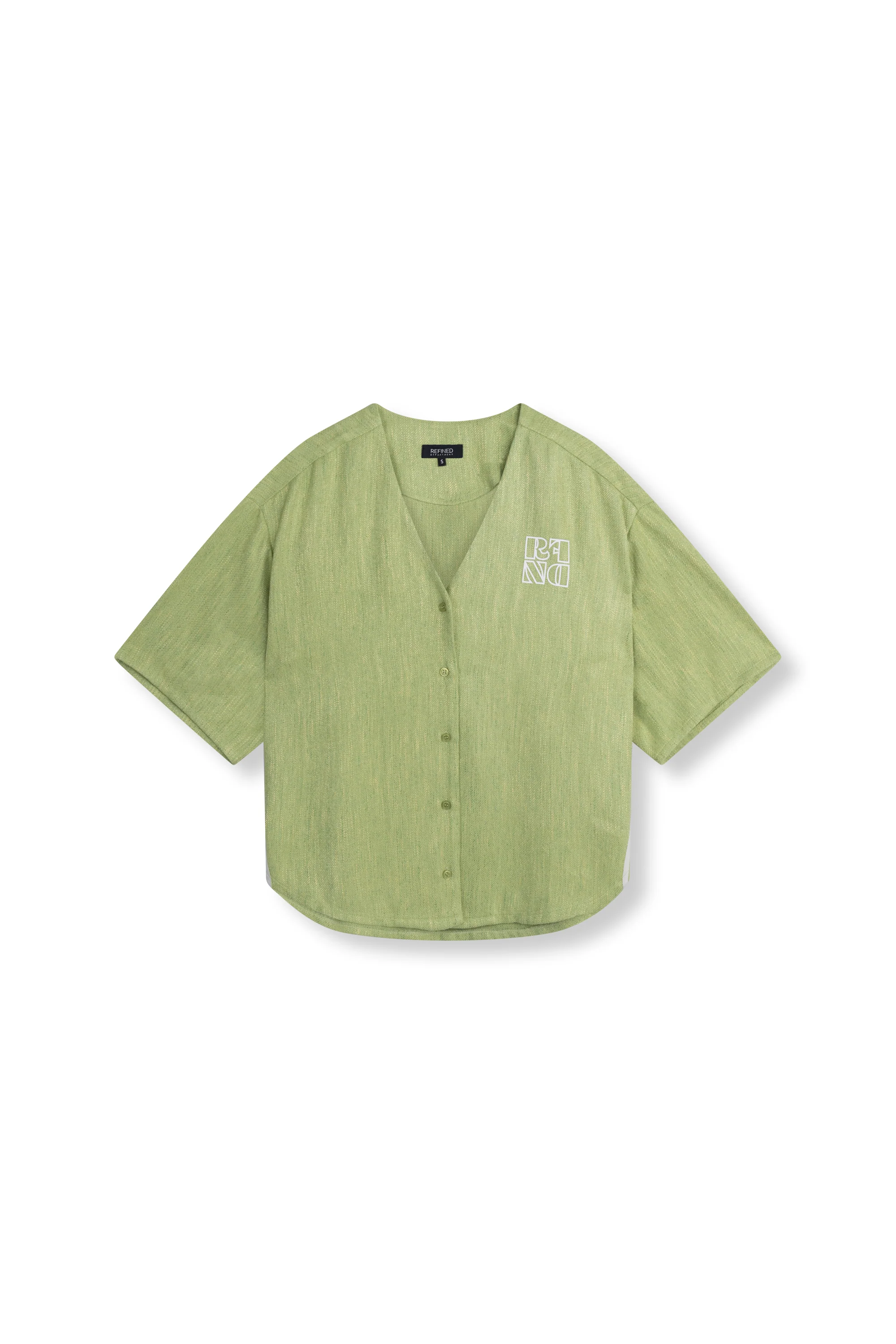 Oversized baseball shirt Bennie | Matcha | Refined Department - Image 8