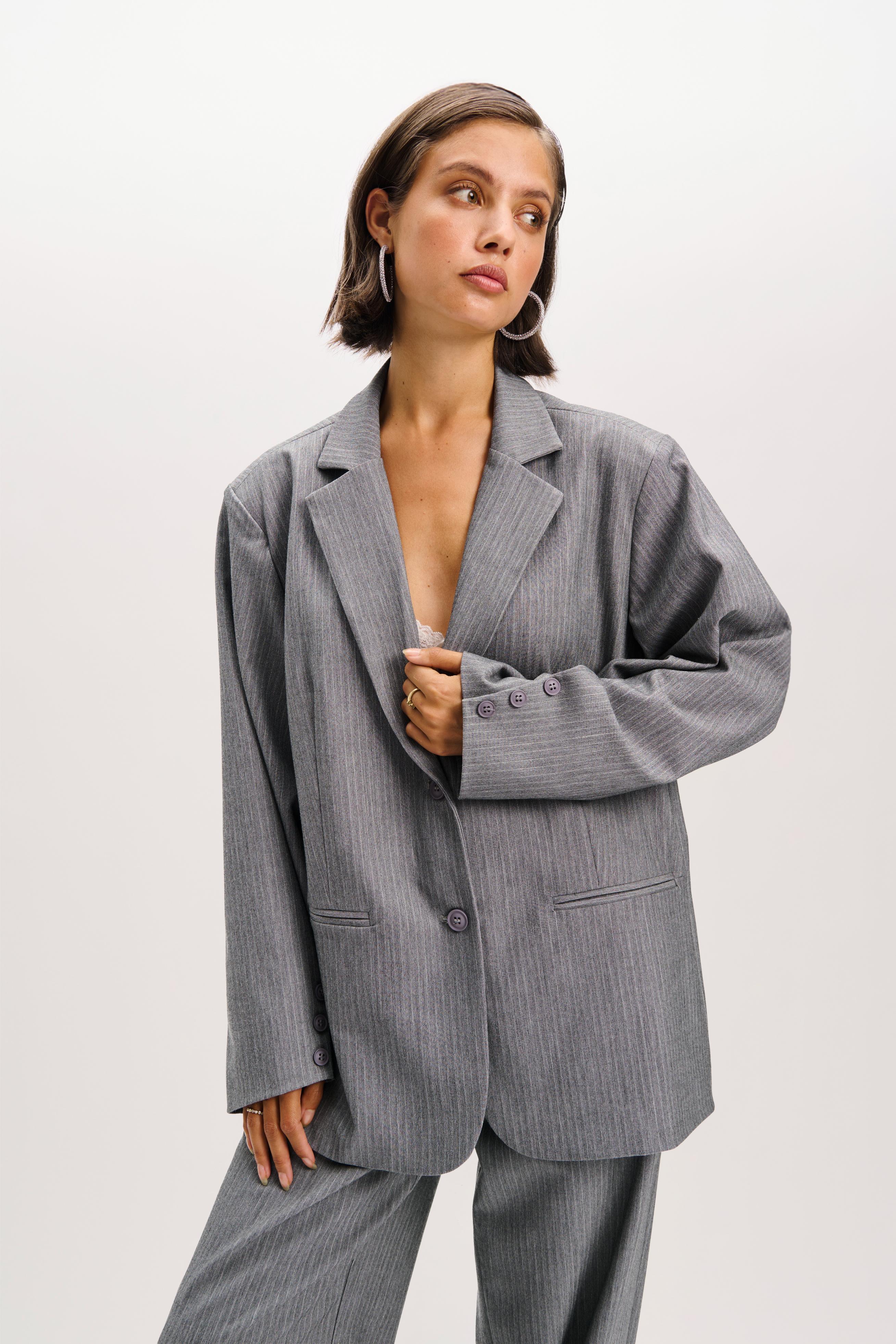 Oversized blazer Mikky | Light grey | Refined Department - Image 5