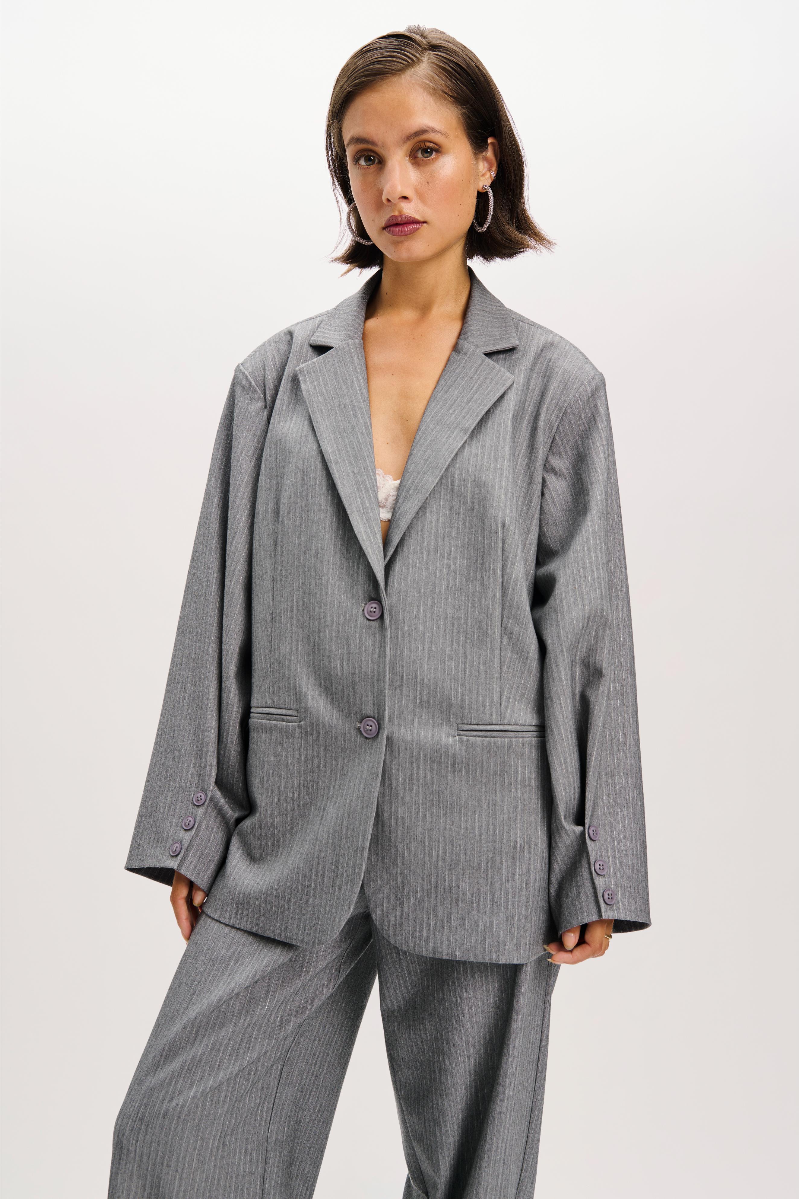 Oversized blazer Mikky | Light grey | Refined Department - Image 6