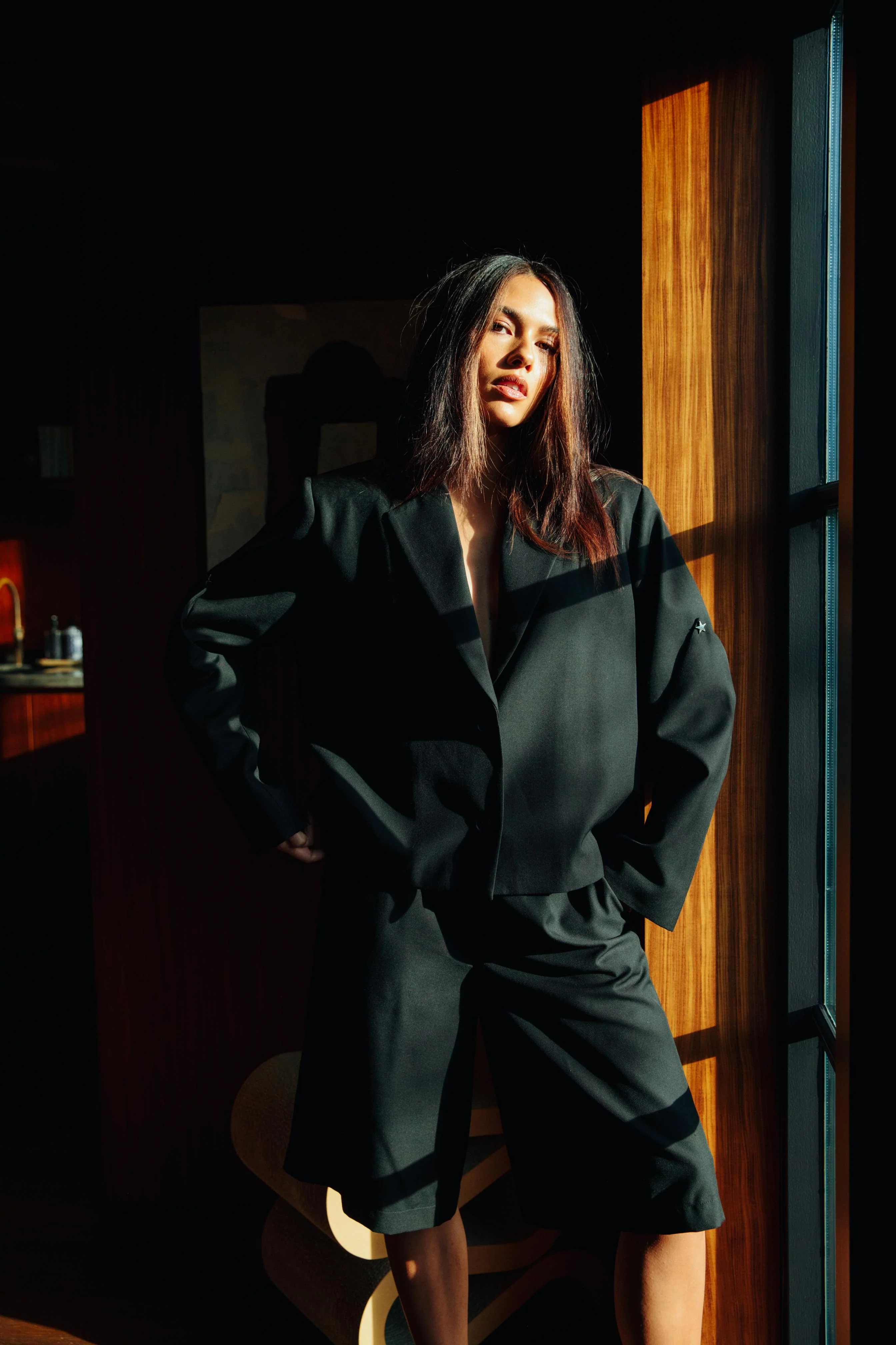 Oversized cropped blazer Star | Black | Refined Department - Image 7