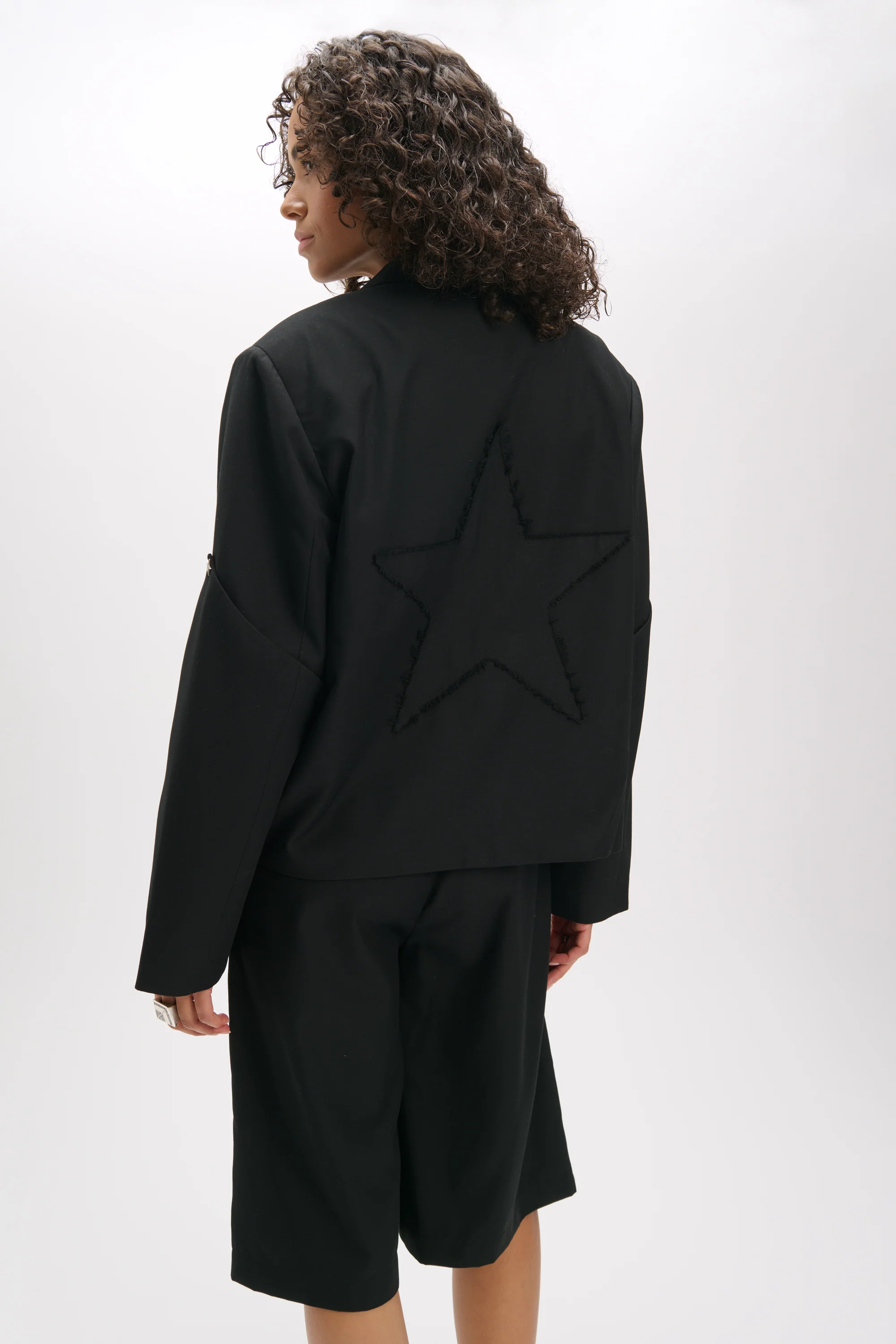 Oversized cropped blazer Star | Black | Refined Department - Image 9