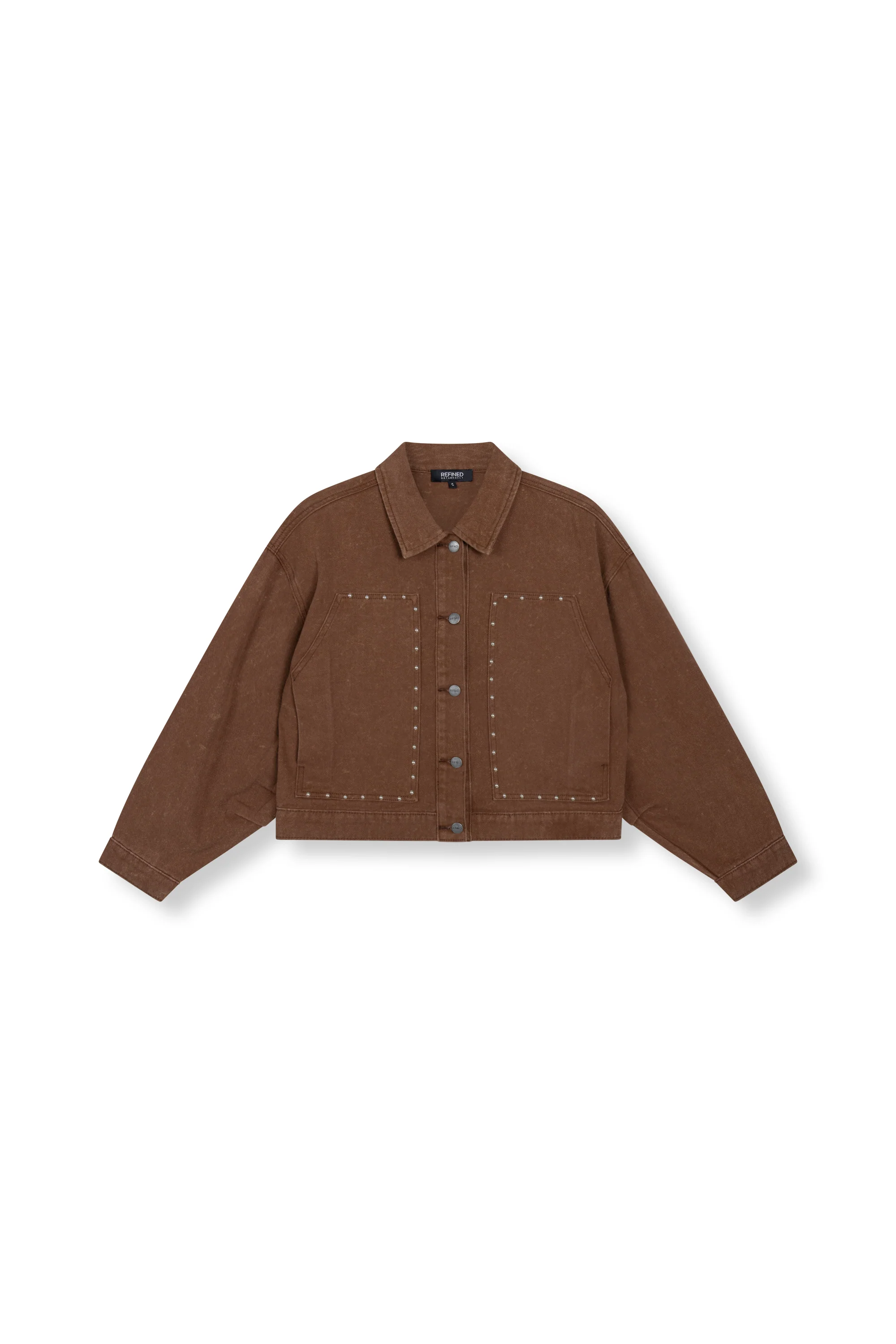 Oversized studded jacket Honni | Brown | Refined Department - Image 10