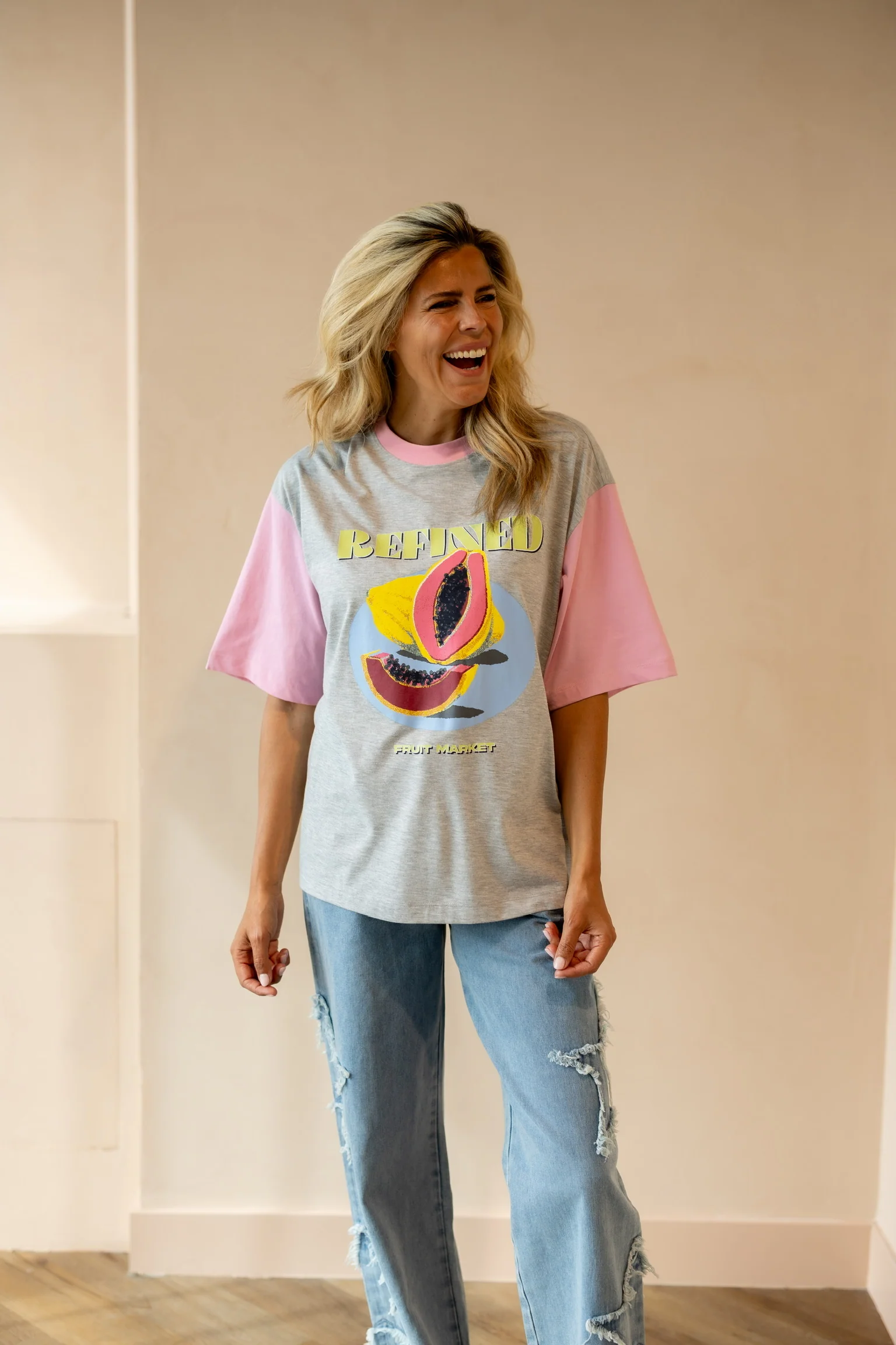 Oversized T-shirt Loui | Grey melange | Refined Department - Image 2