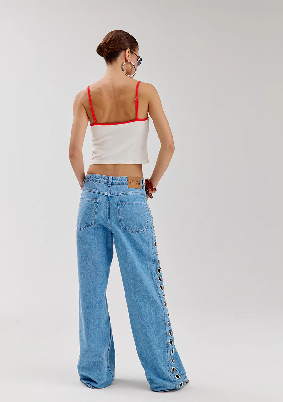 Pants Mayra eye | Mid blue | Harper & Yve - Image 4