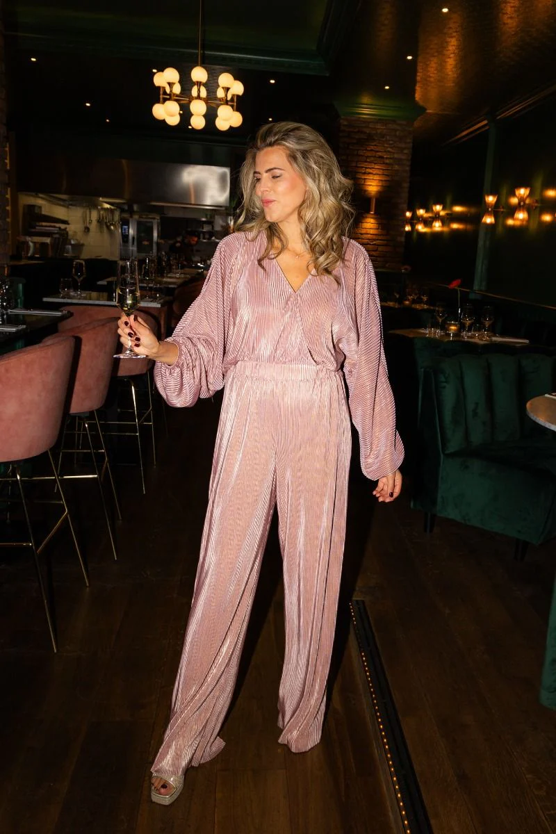 Pants Plissé | Pink champagne | Studio Poespas - Image 13