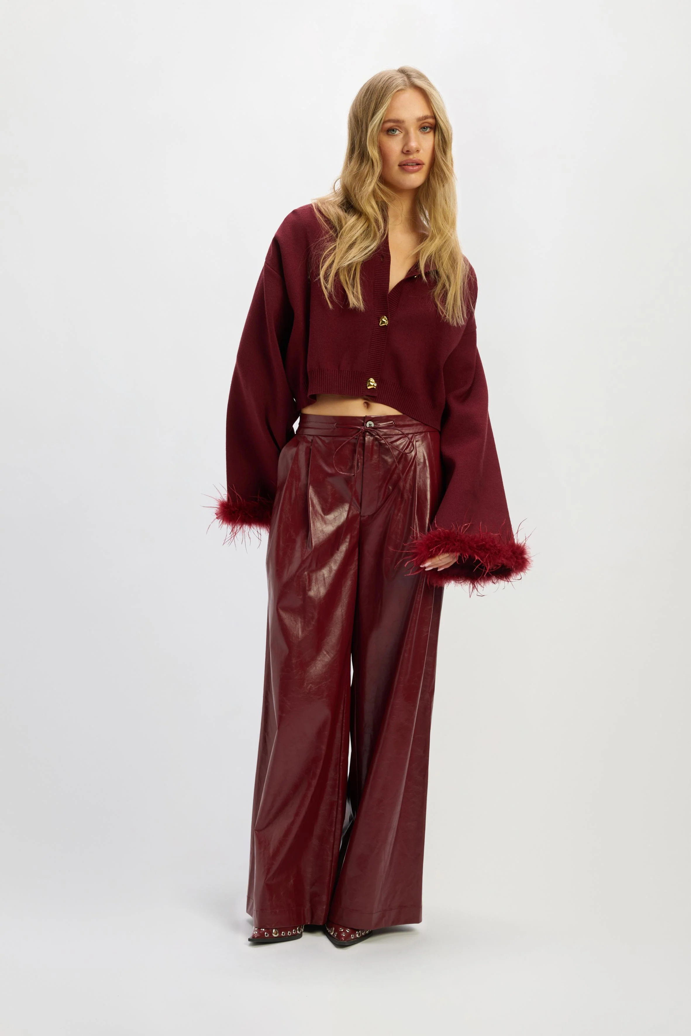 PU pants Bibi | Bordeaux | Refined Department - Image 10