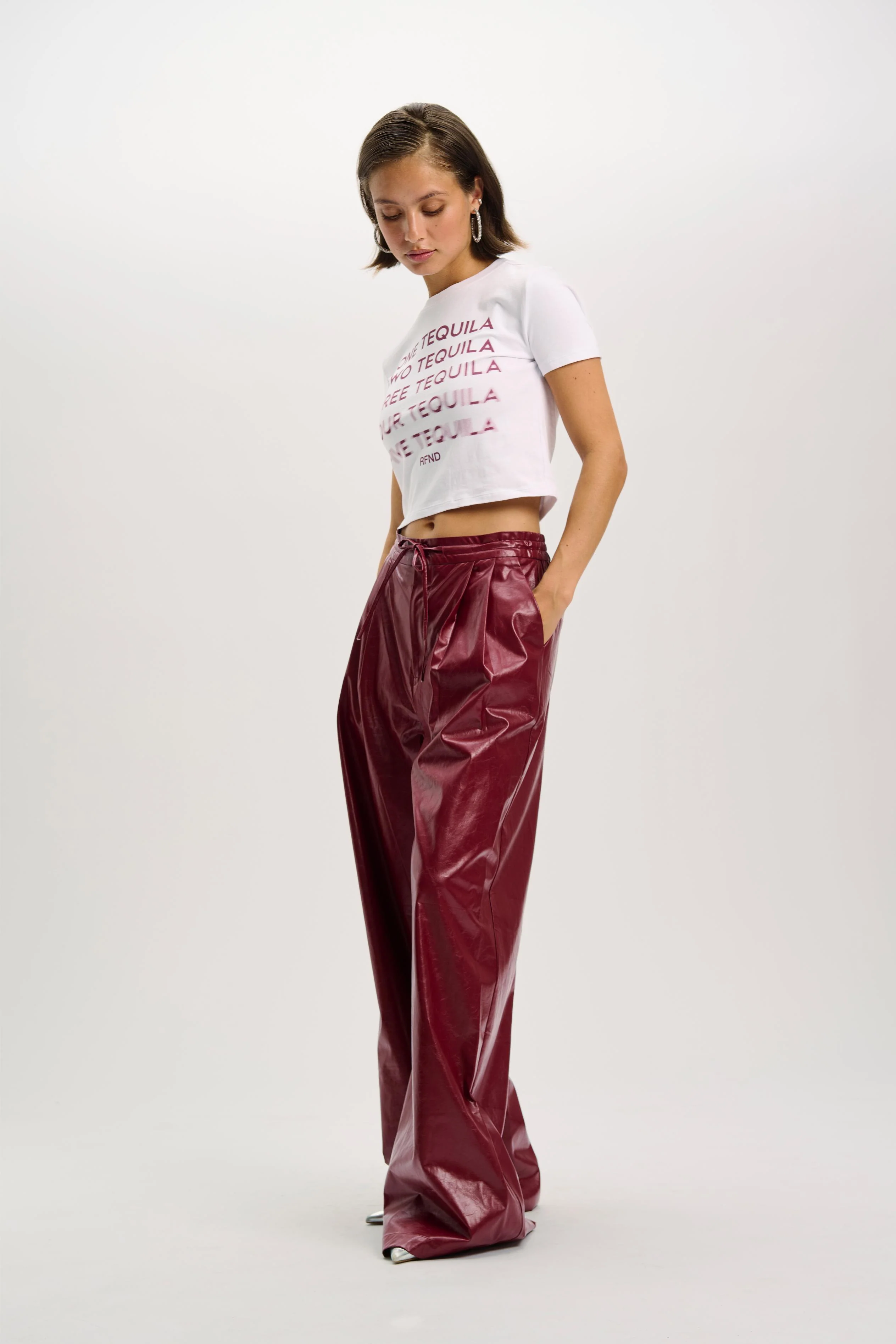 PU pants Bibi | Bordeaux | Refined Department - Image 2