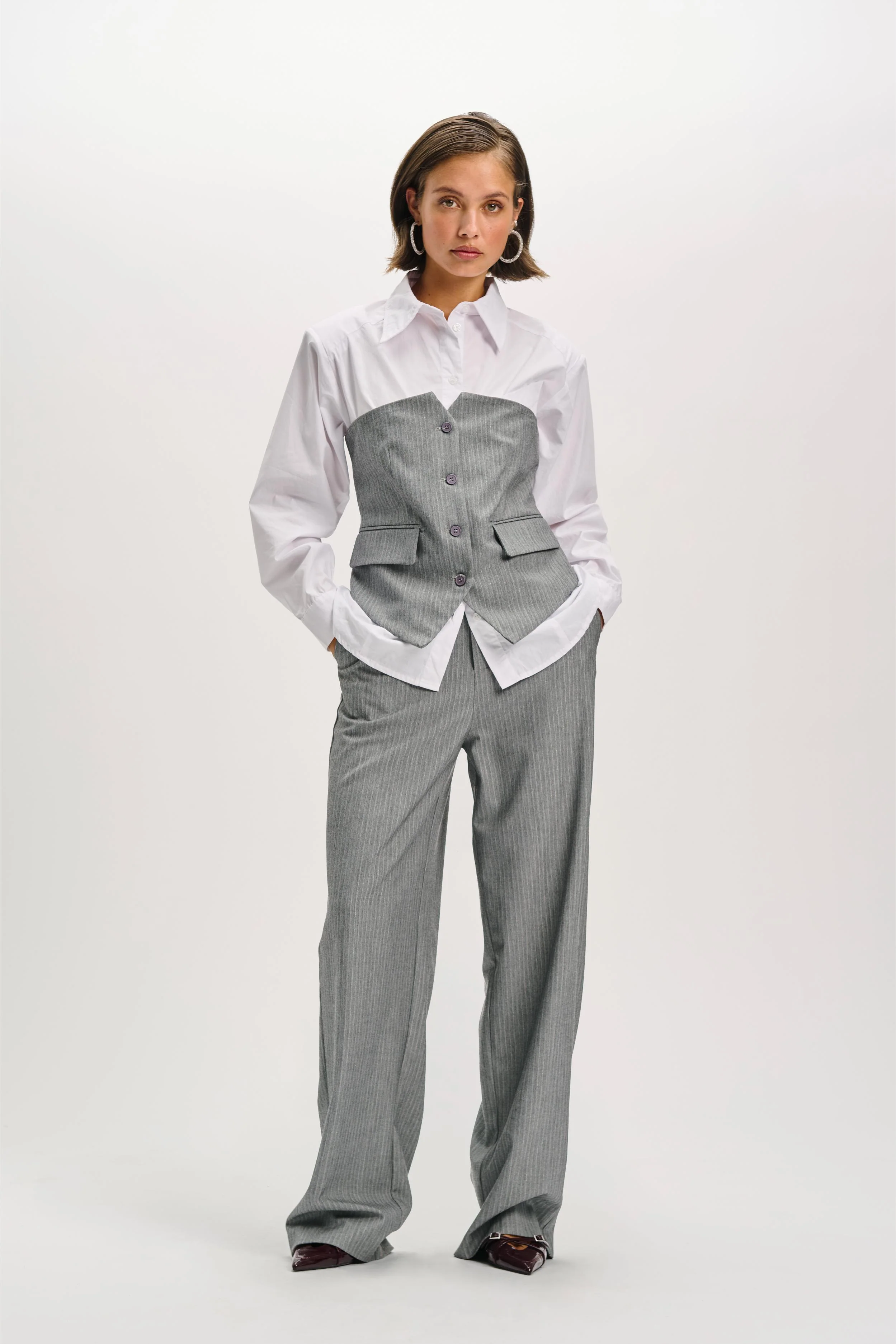 Relaxed pants Kalea | Light grey | Refined Department - Image 9