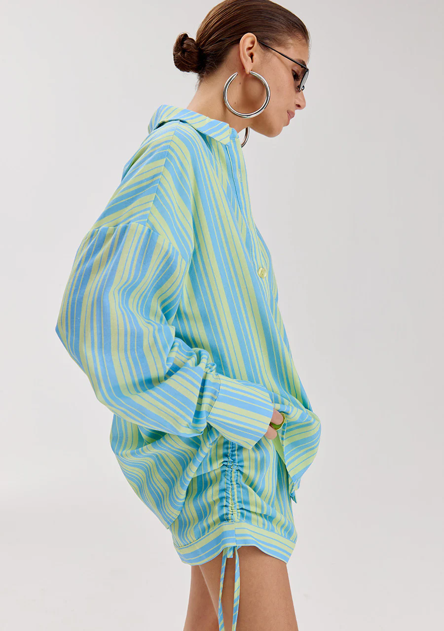 Short Yessie | Blue yellow stripe | Harper & Yve - Image 2