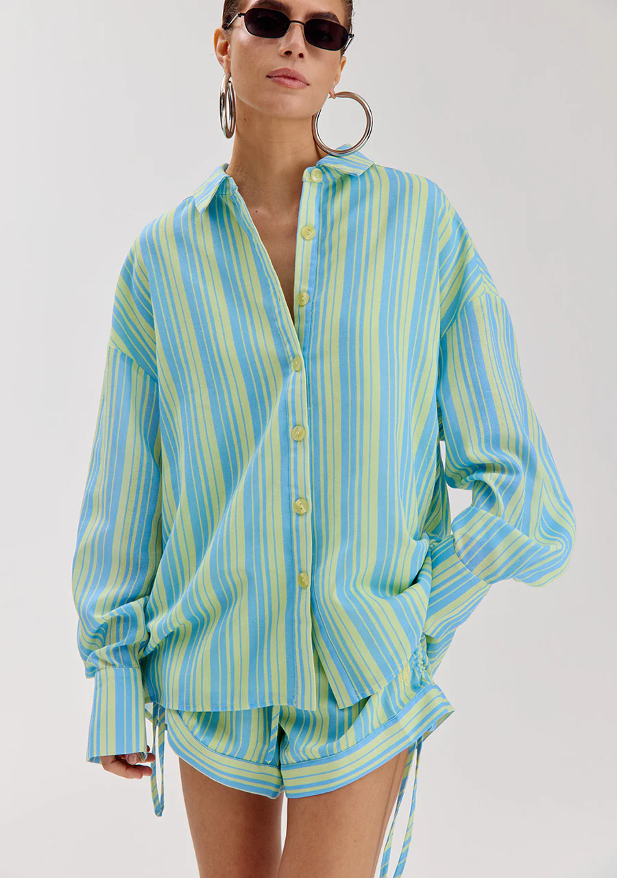 Short Yessie | Blue yellow stripe | Harper & Yve - Image 4