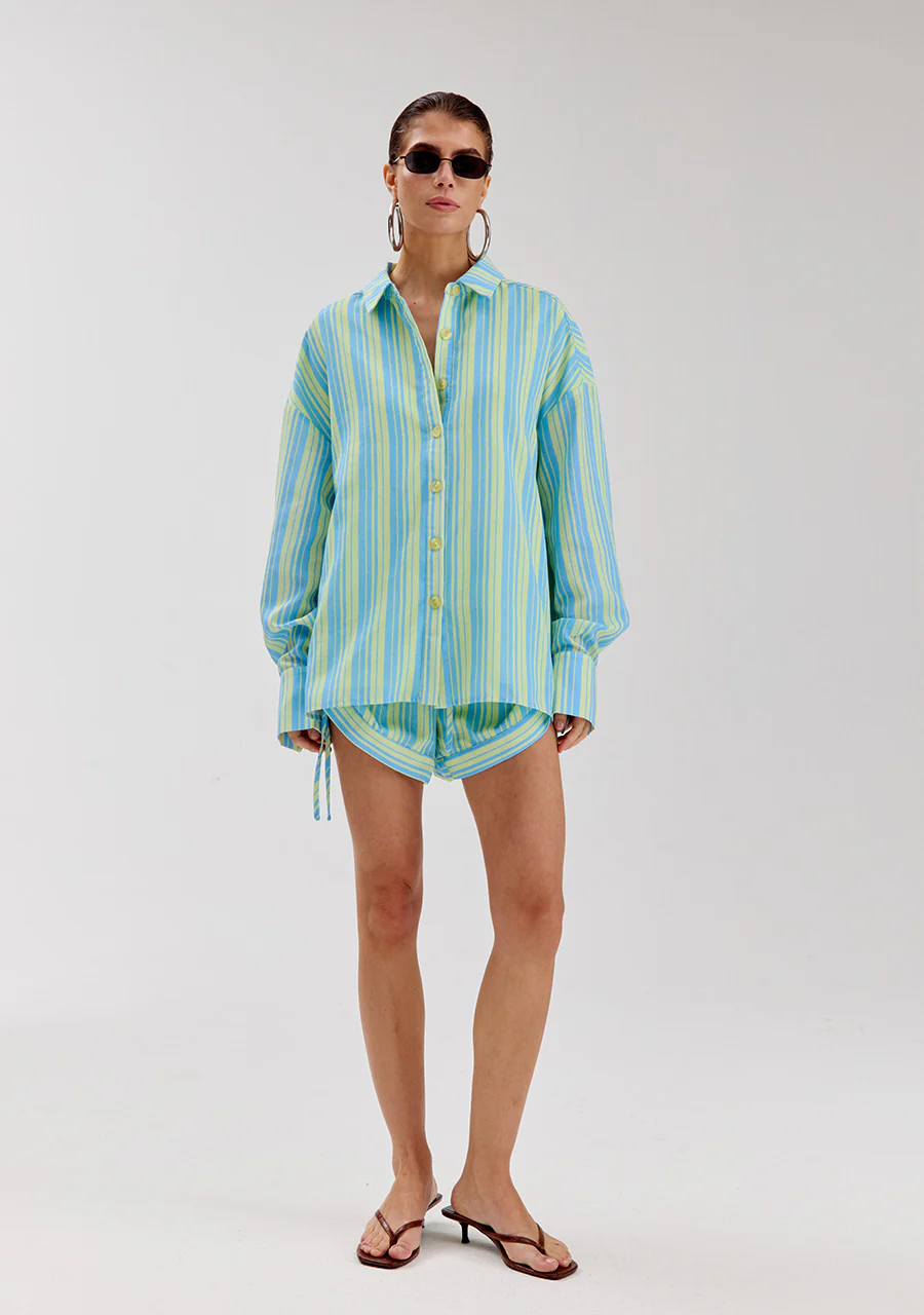 Short Yessie | Blue yellow stripe | Harper & Yve - Image 7
