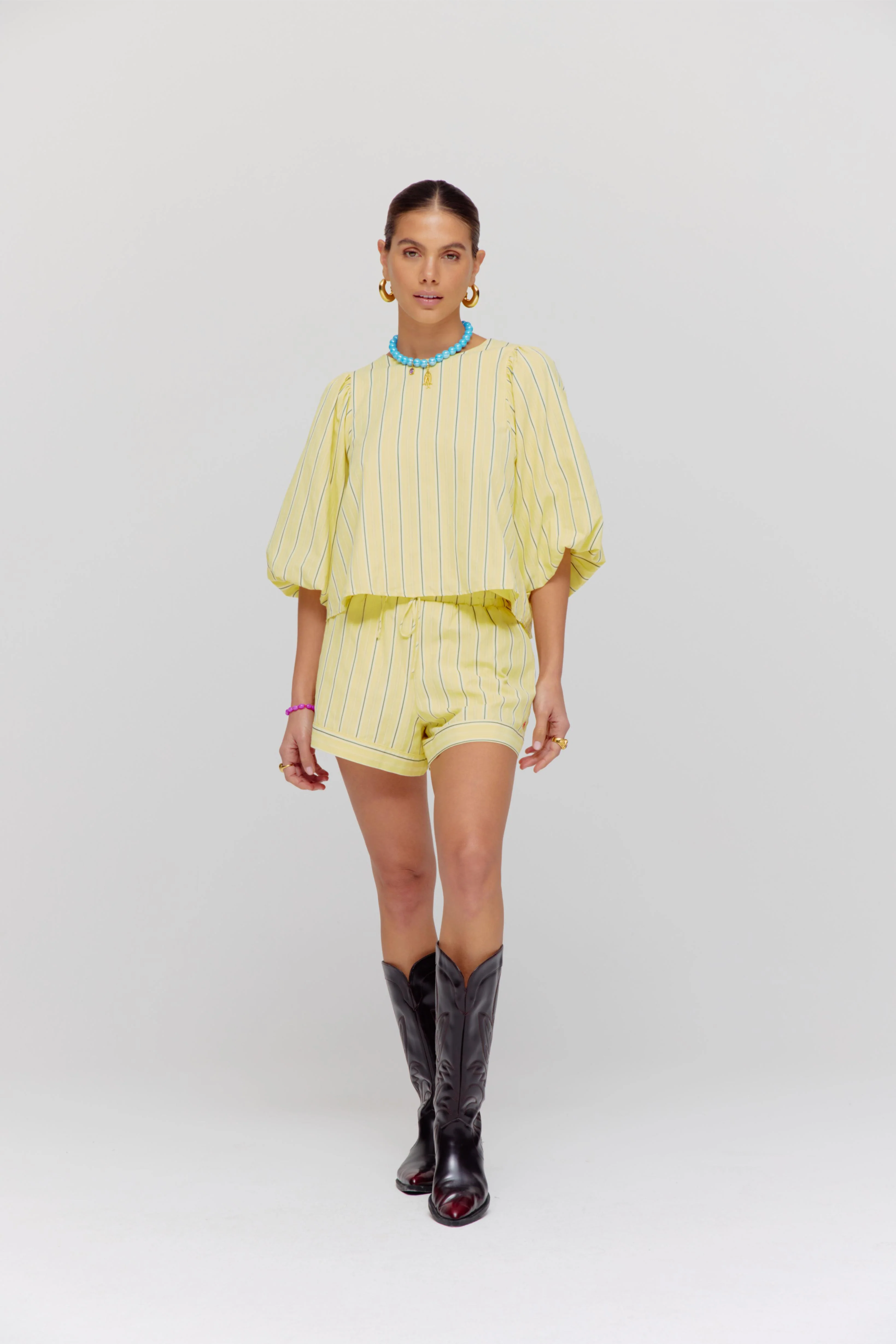 Short Yessie | Yellow stripe | Harper & Yve - Image 4