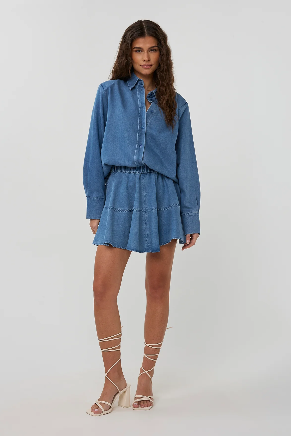 Skirt Kaki | Blue | Studio Amaya - Image 3