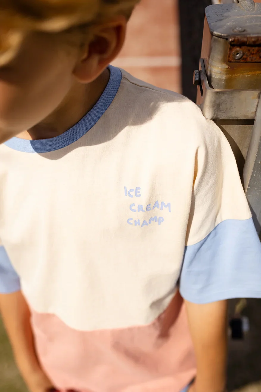T-shirt colourblock | Sesame | Sproet & Sprout - Image 2