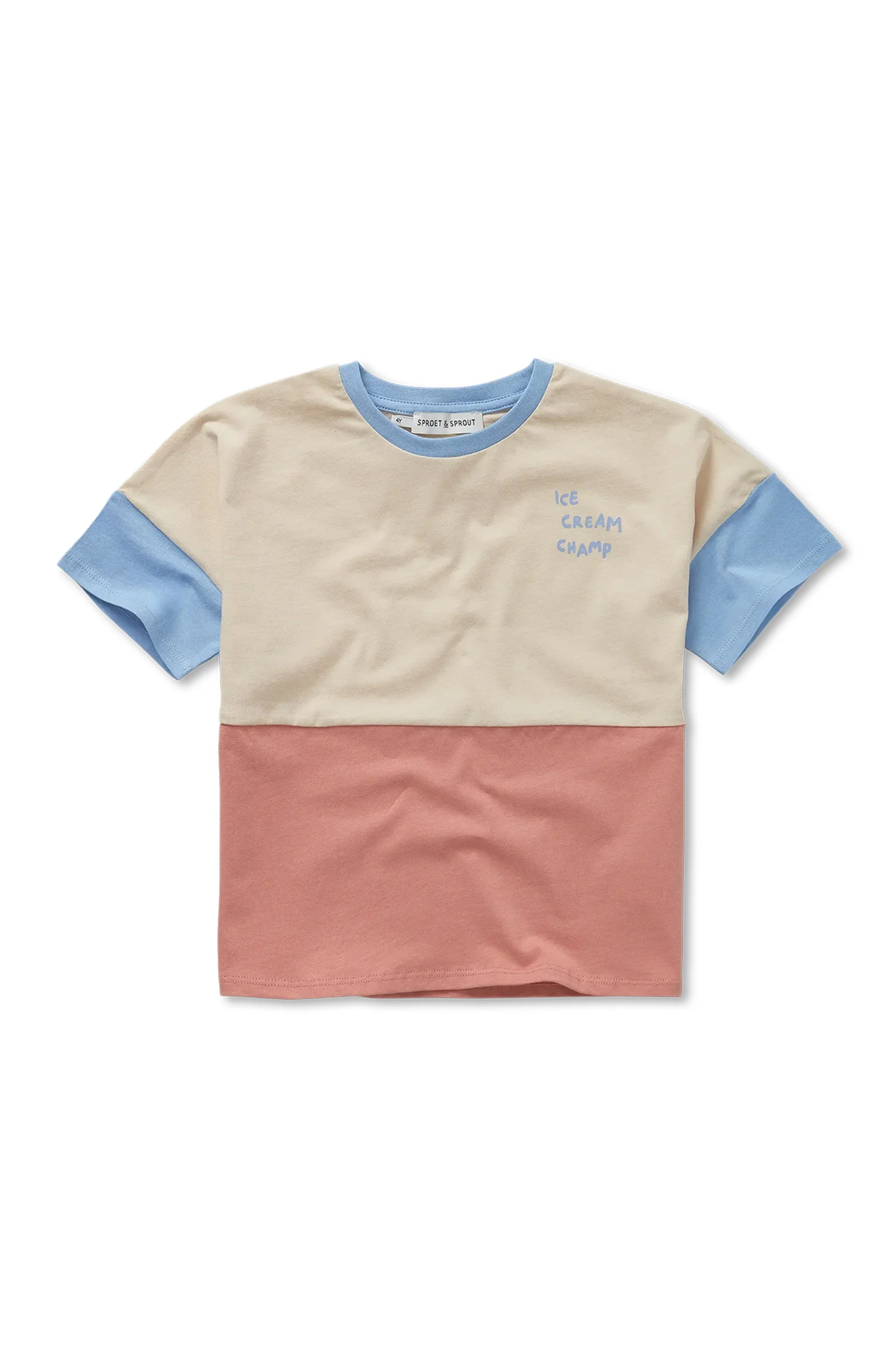 T-shirt colourblock | Sesame | Sproet & Sprout - Image 3