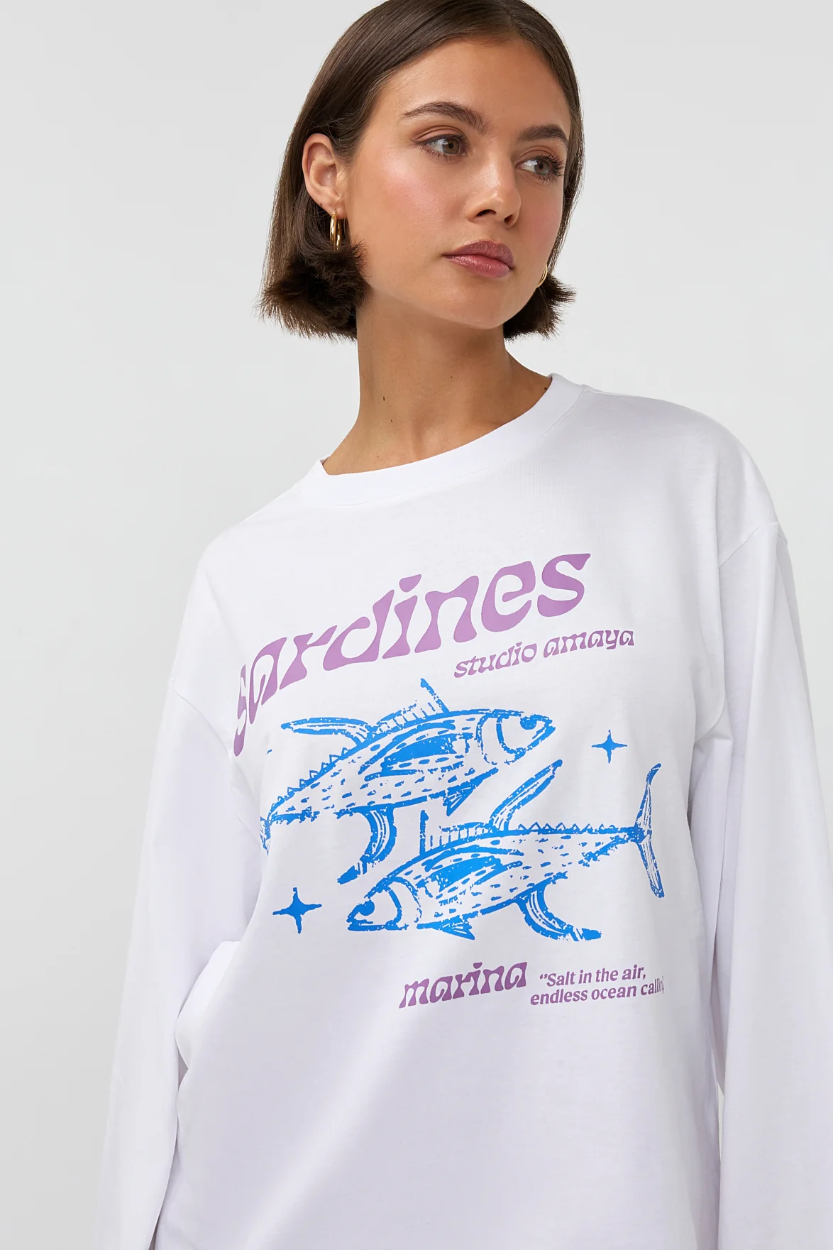 T-shirt Sardines | White | Studio Amaya - Image 2