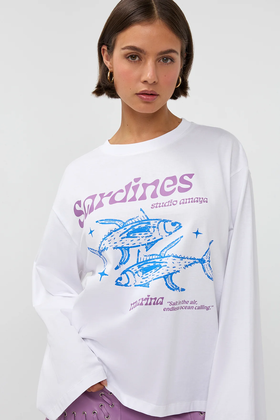 T-shirt Sardines | White | Studio Amaya - Image 3