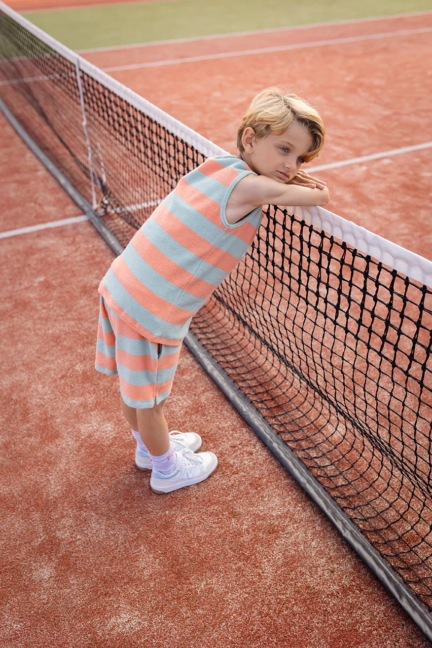 Tanktop boys stripes | Silt green | Sproet & Sprout - Image 3