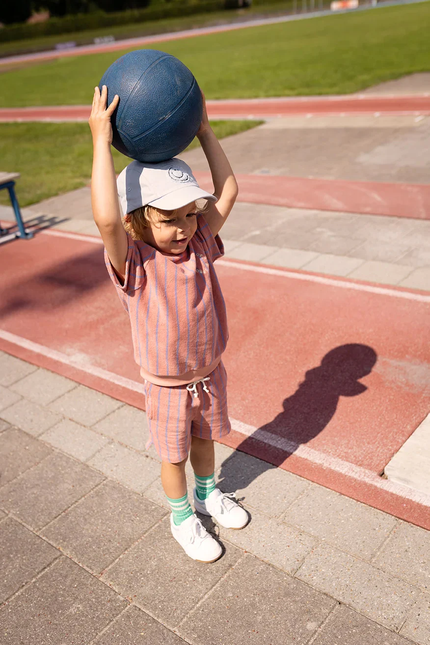 Terry shorts small stripes | Rose dawn | Sproet & Sprout - Image 3