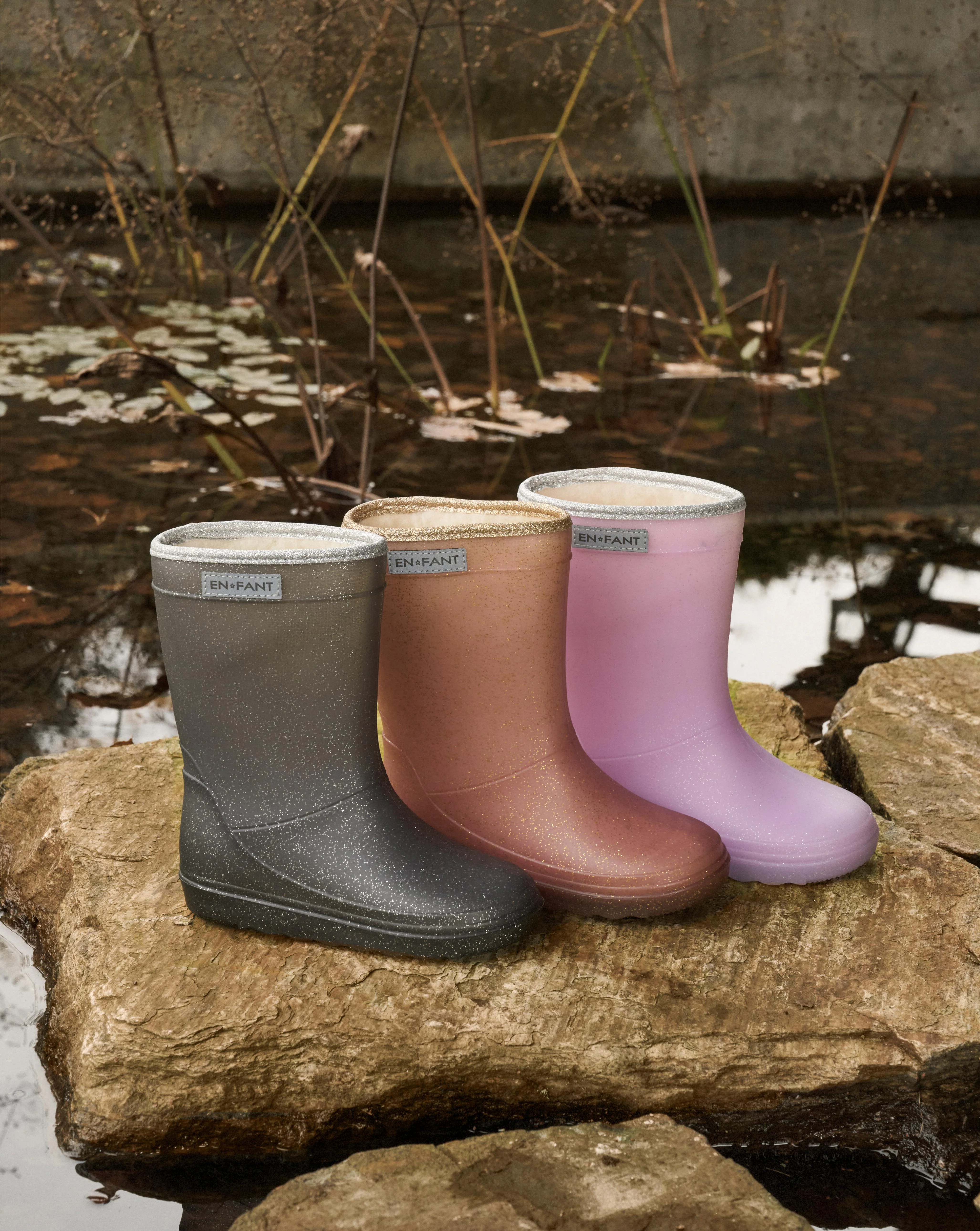 Thermo boots glitter | Rose taupe | En Fant - Image 4